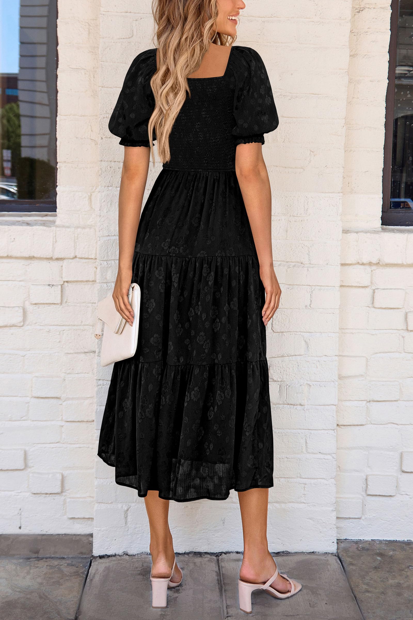 Foto 2 | Vestido Midi Prettygarden Para Mujer, Verano 2025, Estampado Floral, Negro - Venta Internacional.