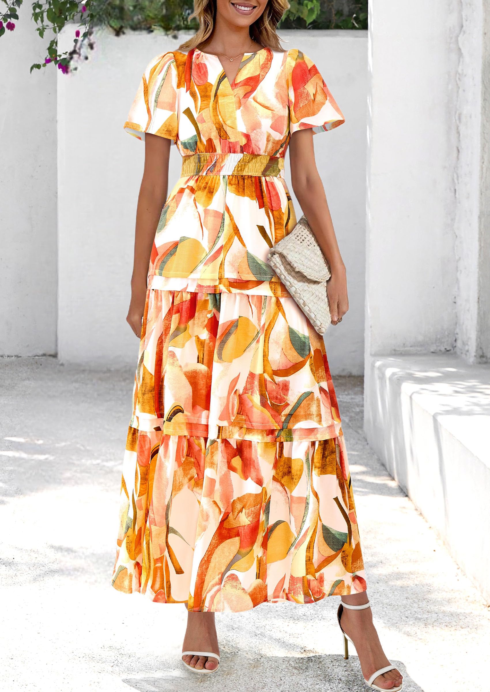 Foto 2 | Vestido Largo Prettygarden Para Mujer Con Estampado Floral Bohemio De Verano De 2025 - Venta Internacional.