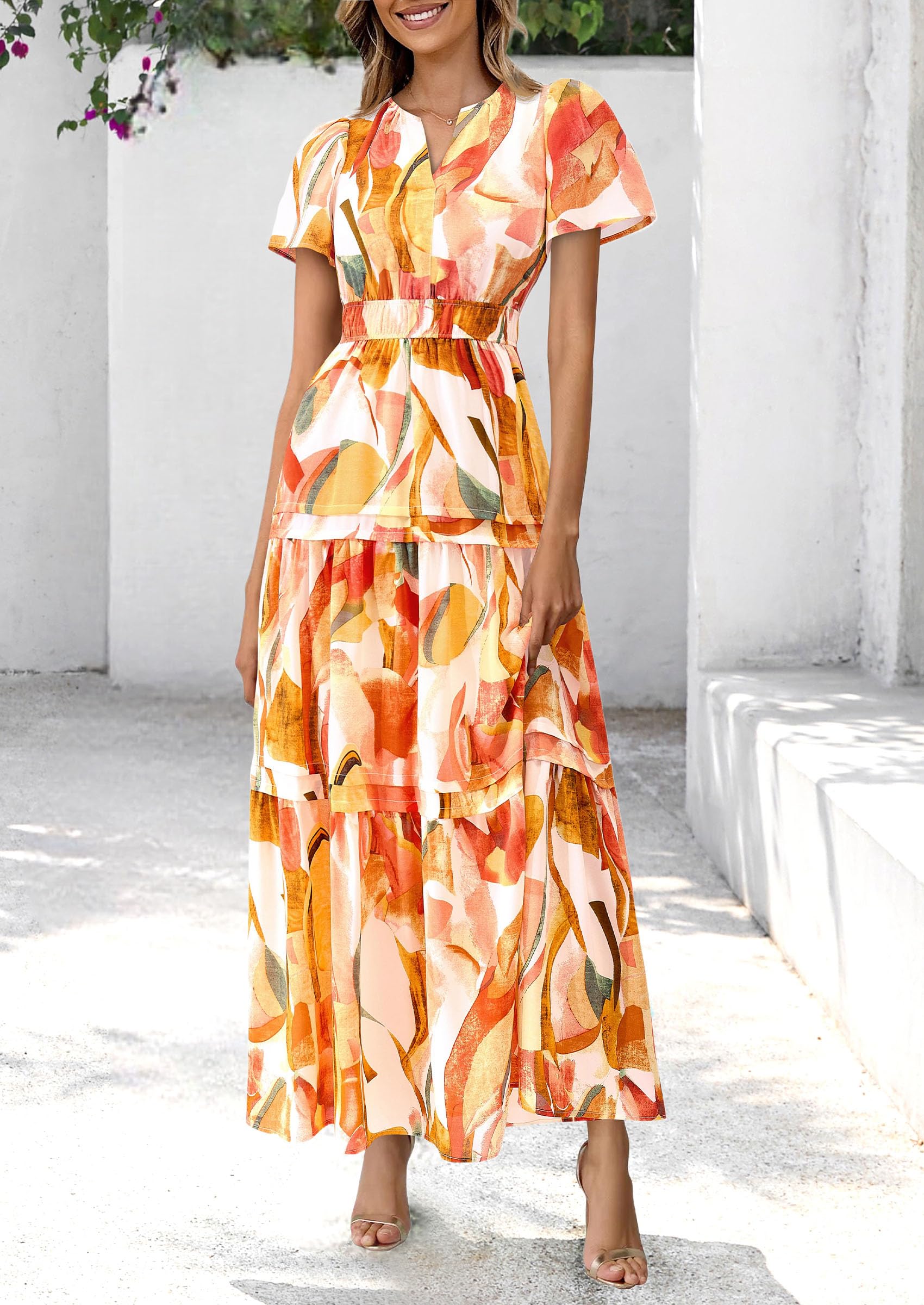 Foto 4 pulgar | Vestido Largo Prettygarden Para Mujer Con Estampado Floral Bohemio De Verano De 2025 - Venta Internacional.