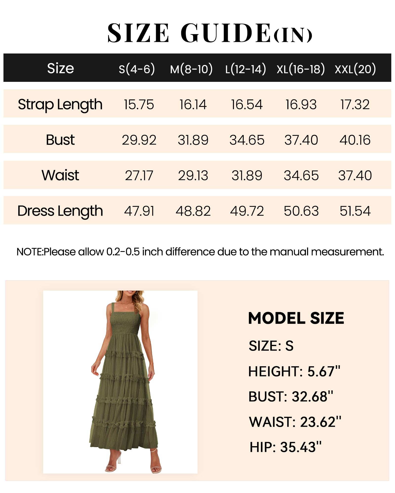 Foto 7 pulgar | Vestido Largo Prettygarden Tul con Volantes sin Mangas para Mujer - Venta Internacional