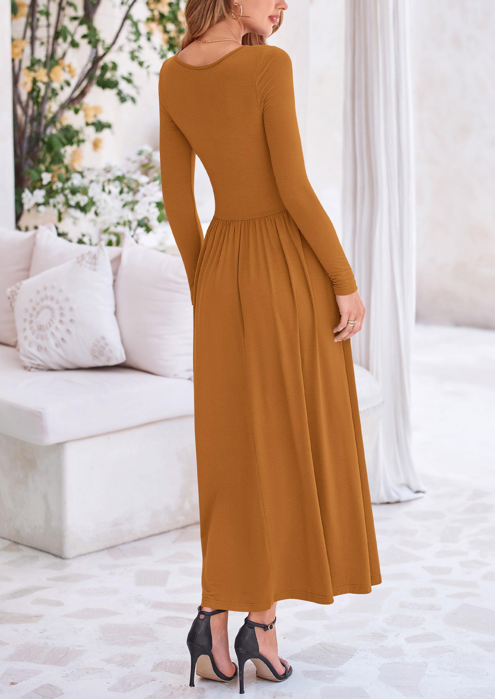 Foto 2 | Vestido Largo Prettygarden Casual De Primavera De Manga Larga Para Mujer - Venta Internacional.