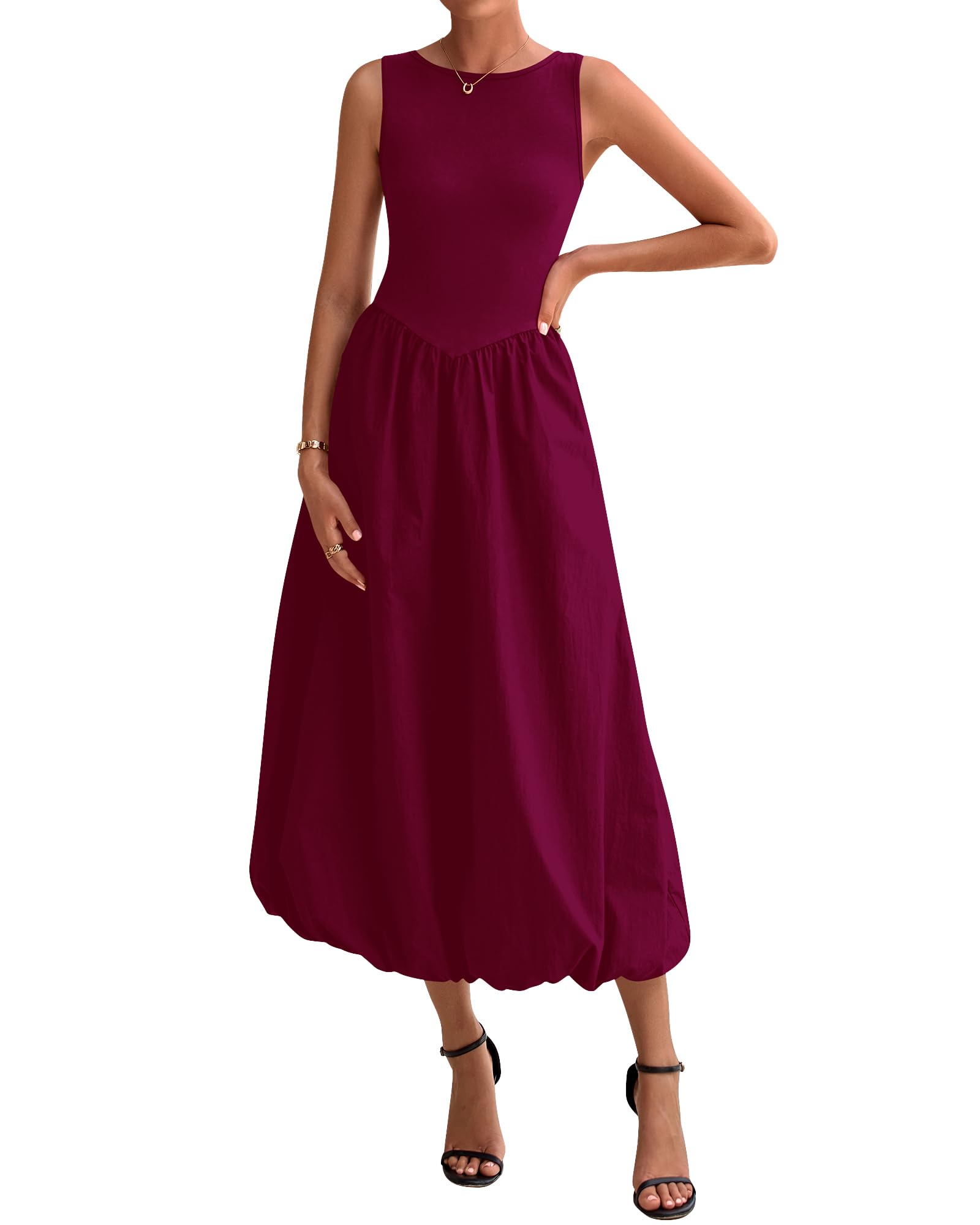 Foto 1 | Vestido Midi Casual Sin Mangas Btfbm Para Mujer 2025 - Venta Internacional.
