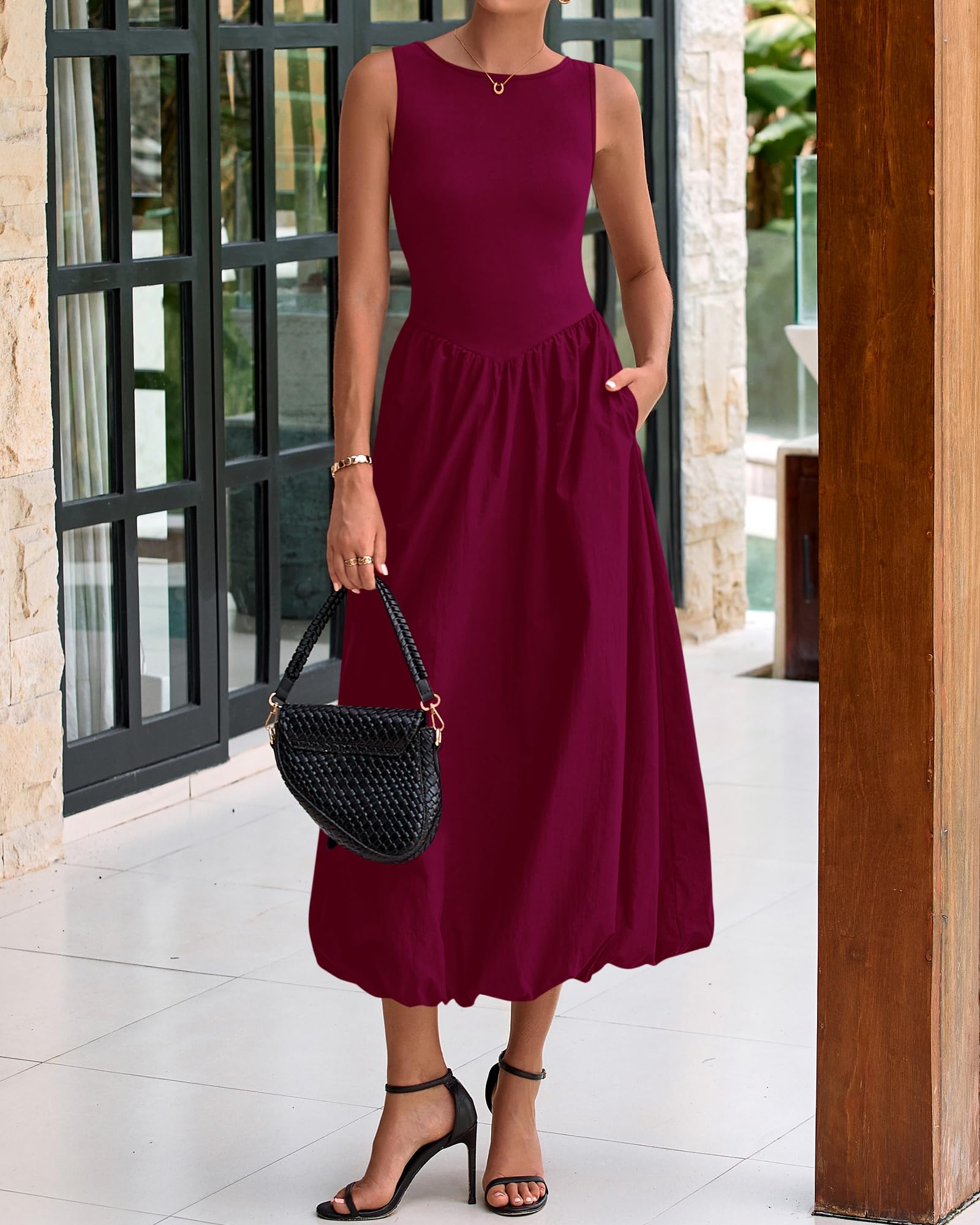 Foto 3 pulgar | Vestido Midi Casual Sin Mangas Btfbm Para Mujer 2025 - Venta Internacional.