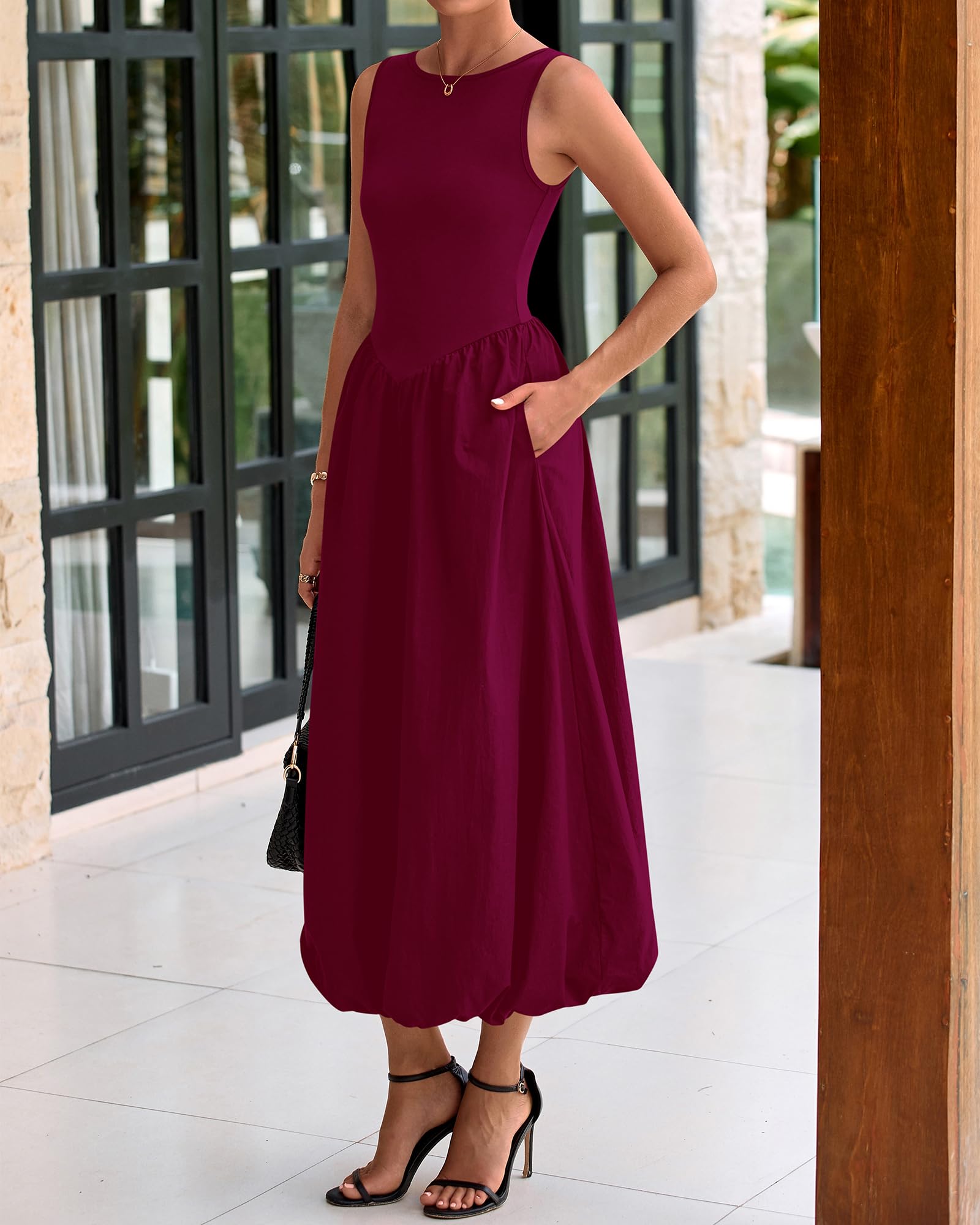 Foto 5 pulgar | Vestido Midi Casual Sin Mangas Btfbm Para Mujer 2025 - Venta Internacional.