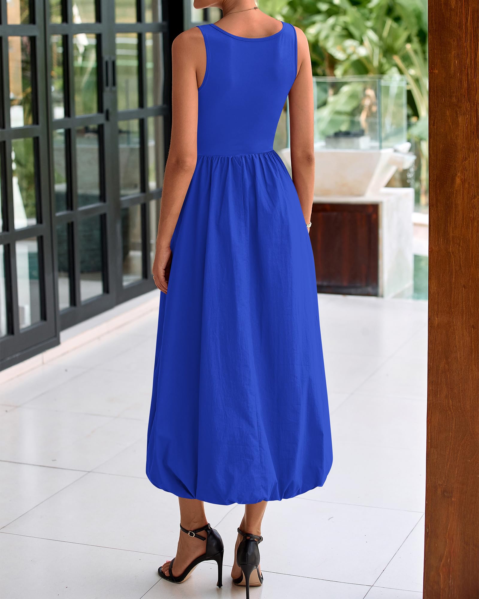 Foto 4 pulgar | Vestido Btfbm Para Mujer 2025, Casual, Sin Mangas, Midi, Azul - Venta Internacional.