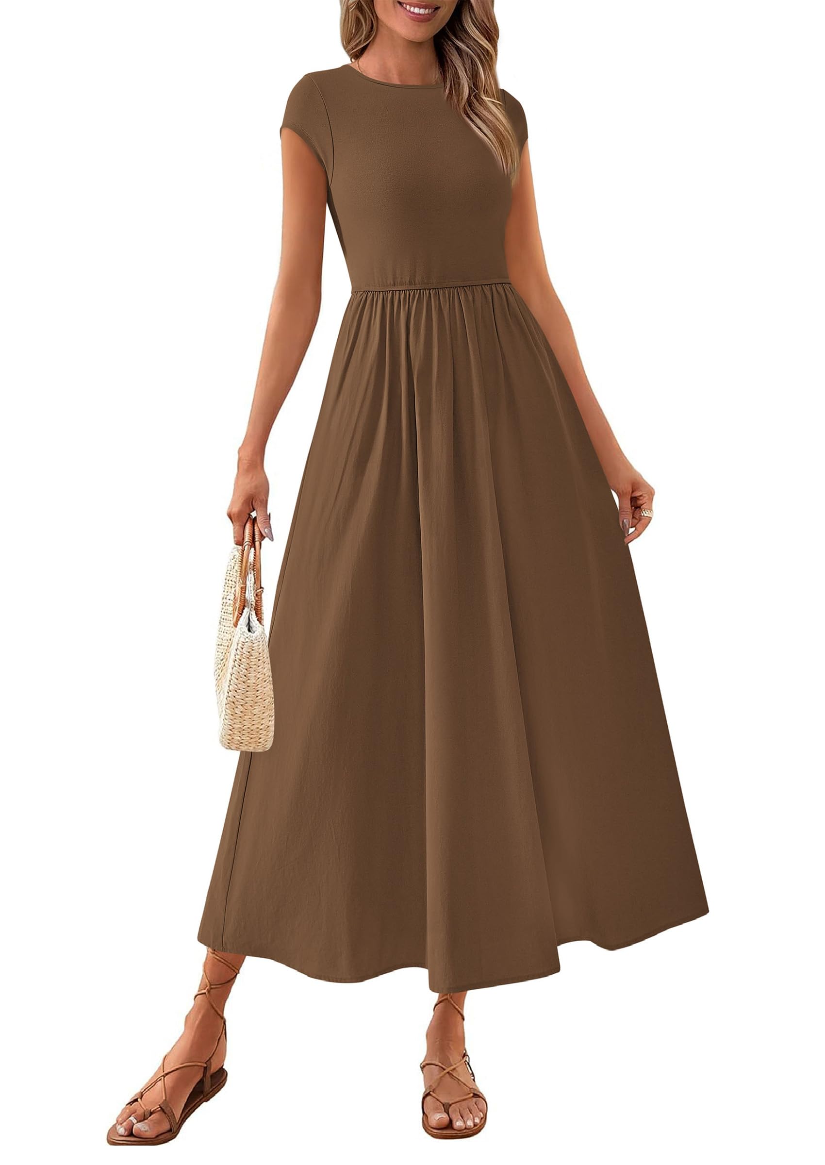 Vestido Casual Prettygarden Café para Mujer- Venta Internacional