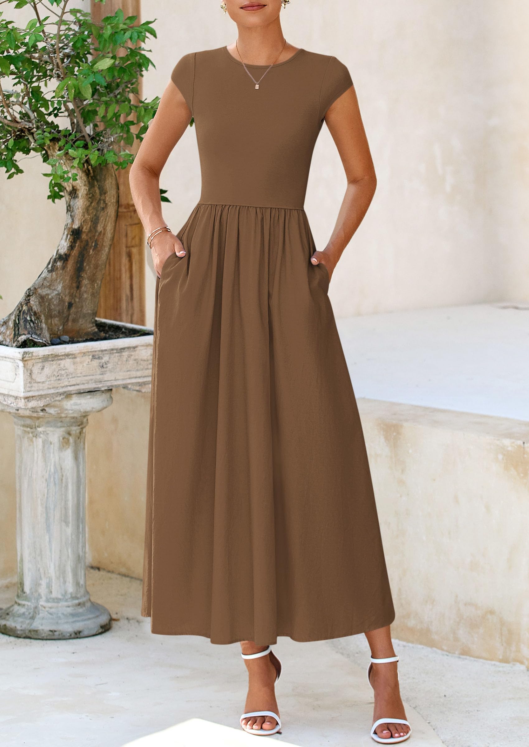 Foto 8 pulgar | Vestido Casual Prettygarden Café para Mujer- Venta Internacional