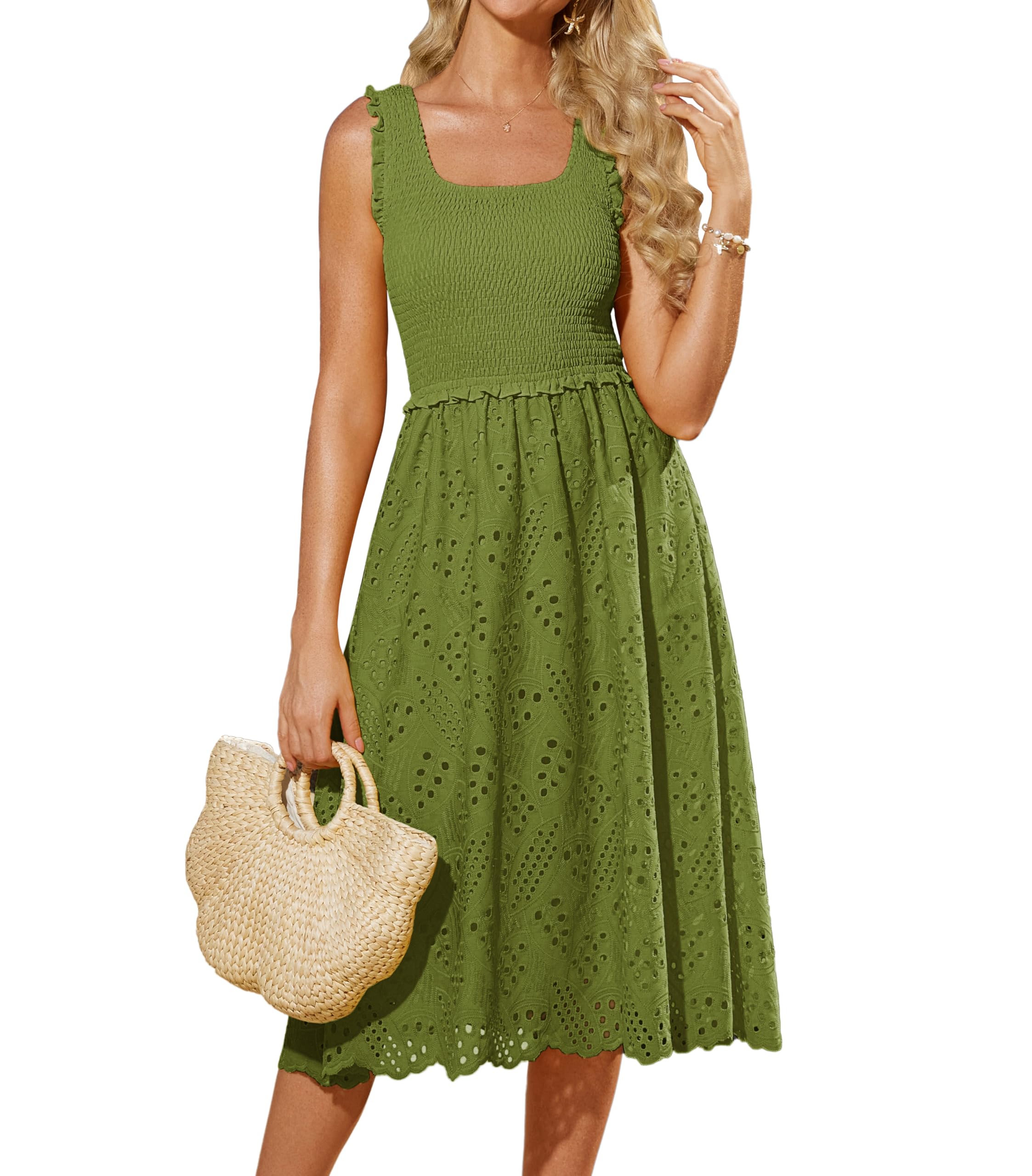Vestido Grace Karin 2025 Para Mujer, Casual, Sin Mangas, Verde Matcha, Talla M - Venta Internacional.