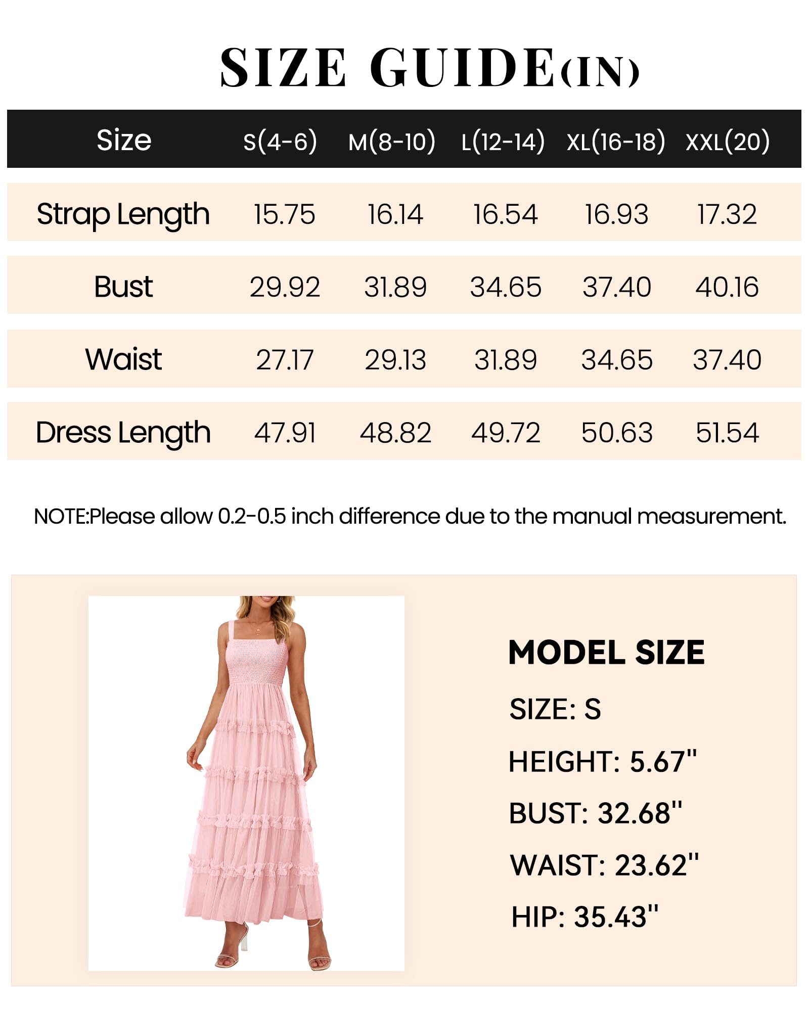 Foto 7 pulgar | Vestido Prettygarden de Verano sin Mangas Tul con Volantes para Mujer - Venta Internacional