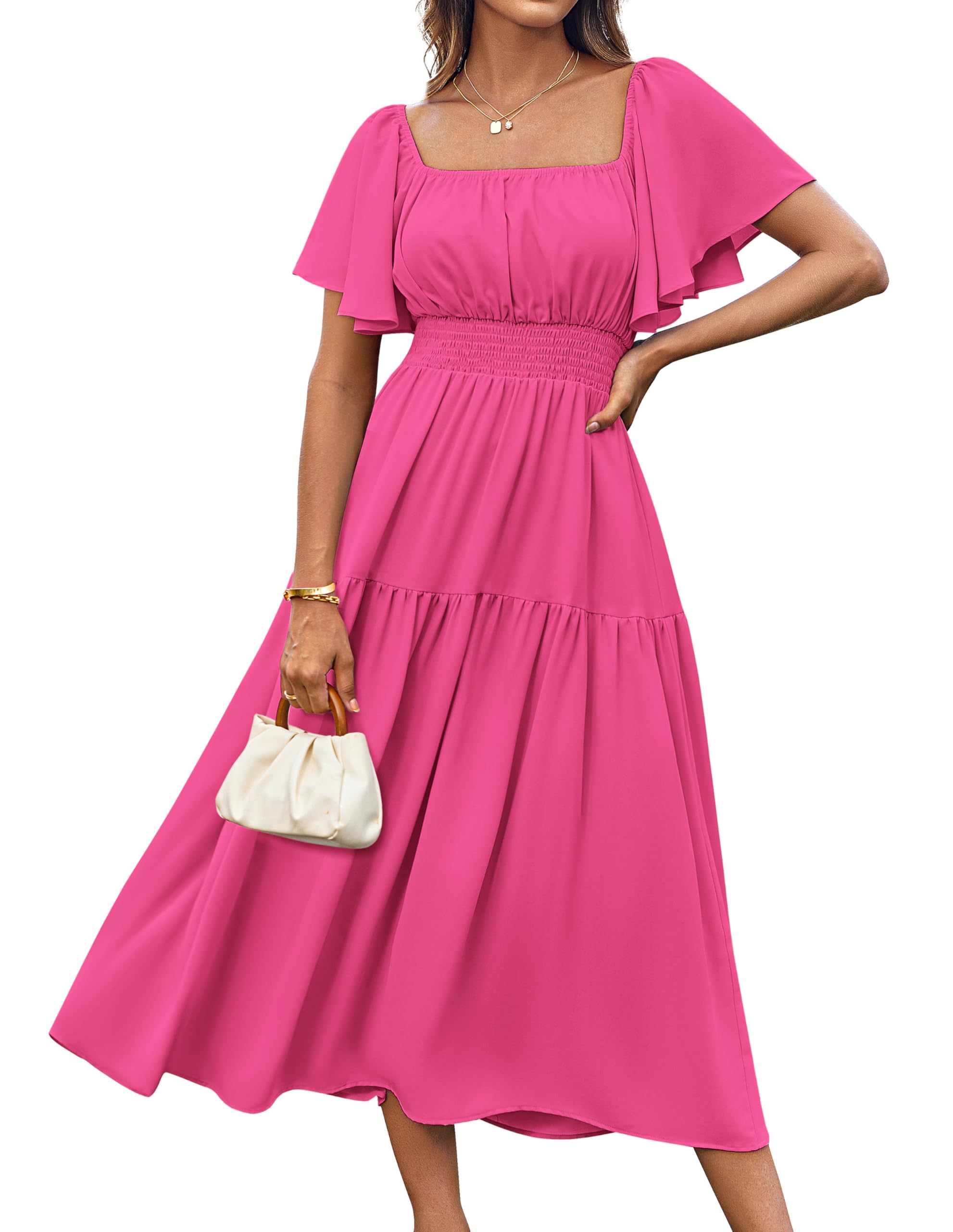 Vestido Casual Grace Karin De Manga Corta Para Mujer, Midi, Rosa M - Venta Internacional.