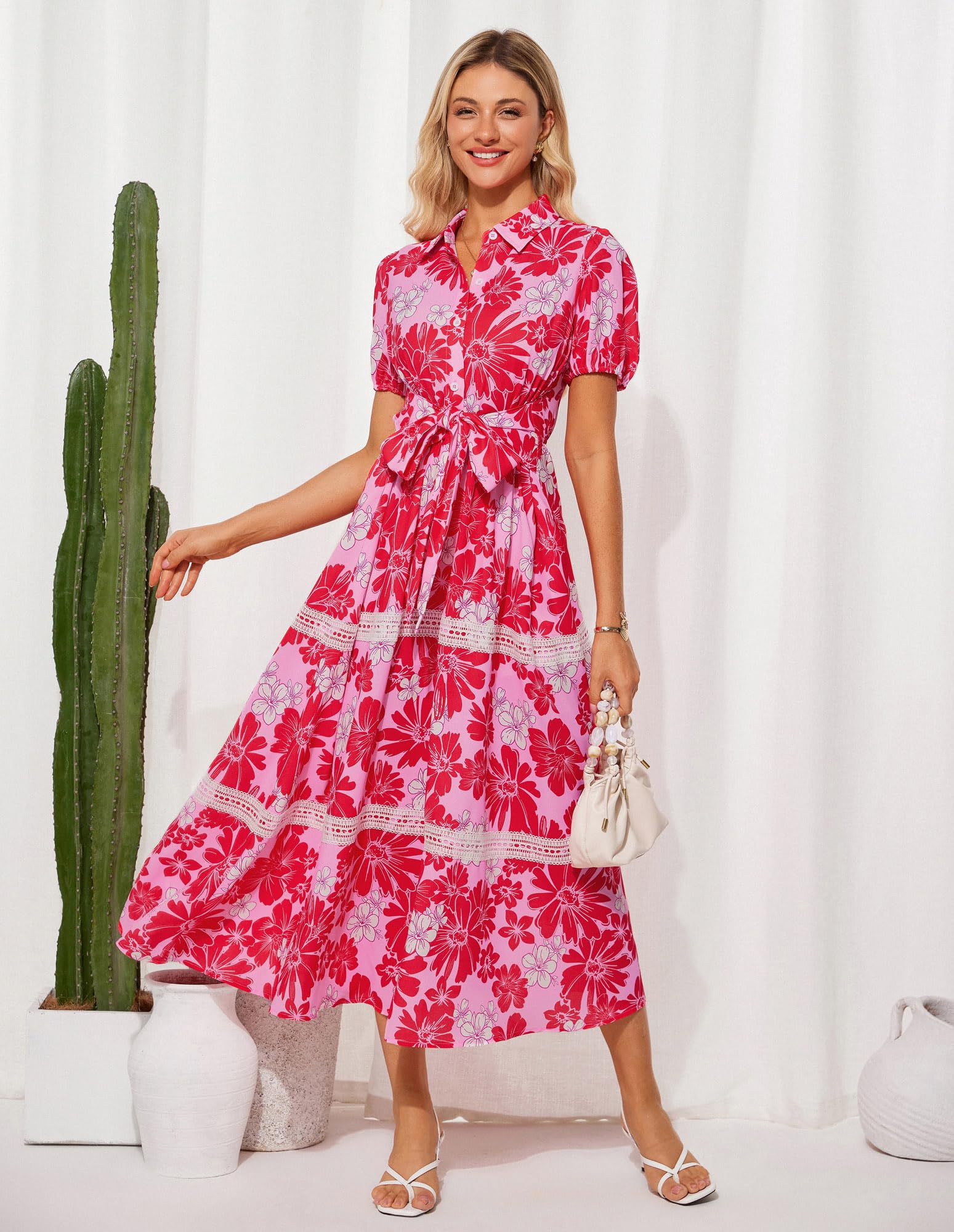 Foto 3 pulgar | Vestido Grace Karin Para Mujer, Maxi En Forma De A, Floral Y Fluido, Para Mujer - Venta Internacional.