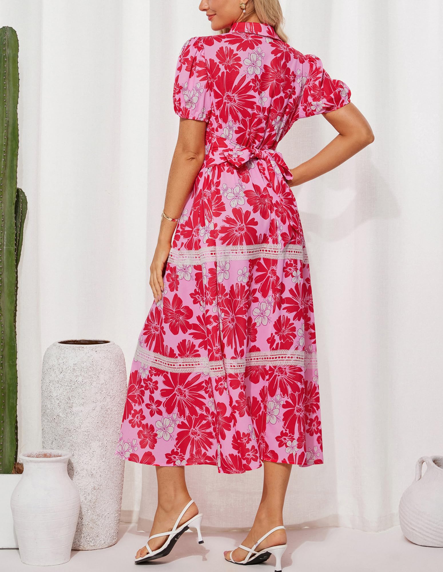 Foto 4 pulgar | Vestido Grace Karin Para Mujer, Maxi En Forma De A, Floral Y Fluido, Para Mujer - Venta Internacional.