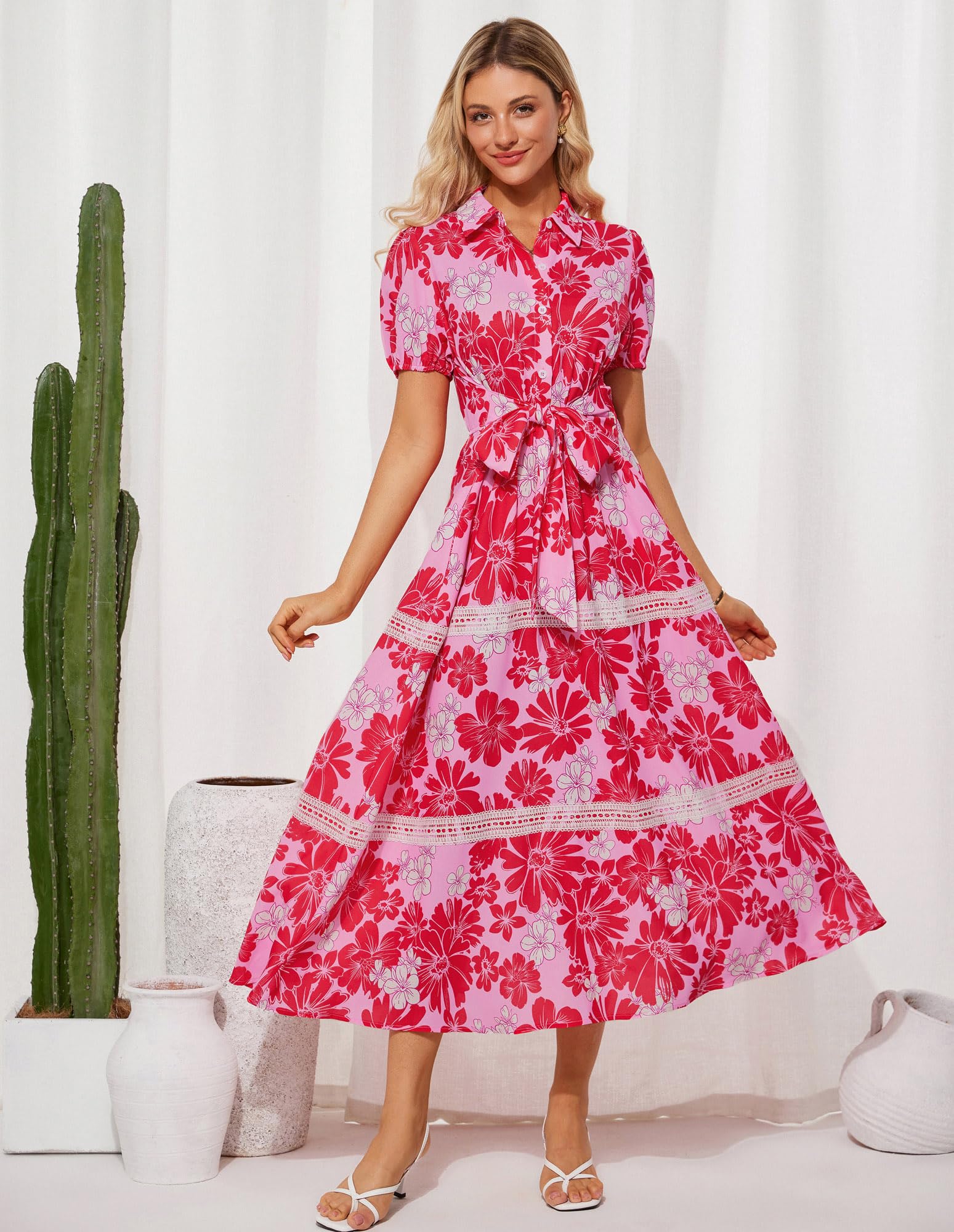 Foto 5 pulgar | Vestido Grace Karin Para Mujer, Maxi En Forma De A, Floral Y Fluido, Para Mujer - Venta Internacional.