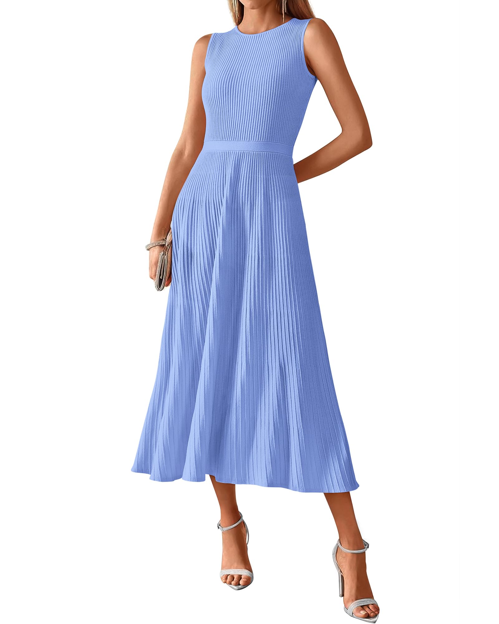 Foto 2 pulgar | Vestido Btfbm Para Mujer, Midi, Ajustado, Sin Mangas, De Punto Acanalado - Venta Internacional.
