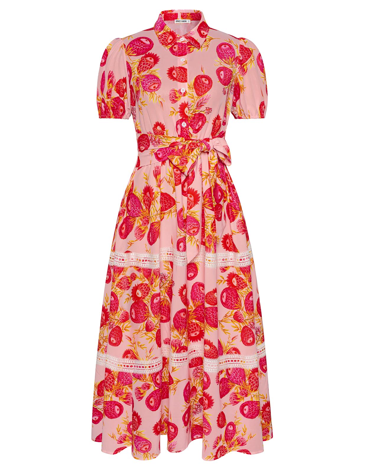 Foto 2 pulgar | Vestido Grace Karin Con Estampado Floral Y Fluido, Línea A, Maxi Con Bolsillo Para Mujer - Venta Internacional.