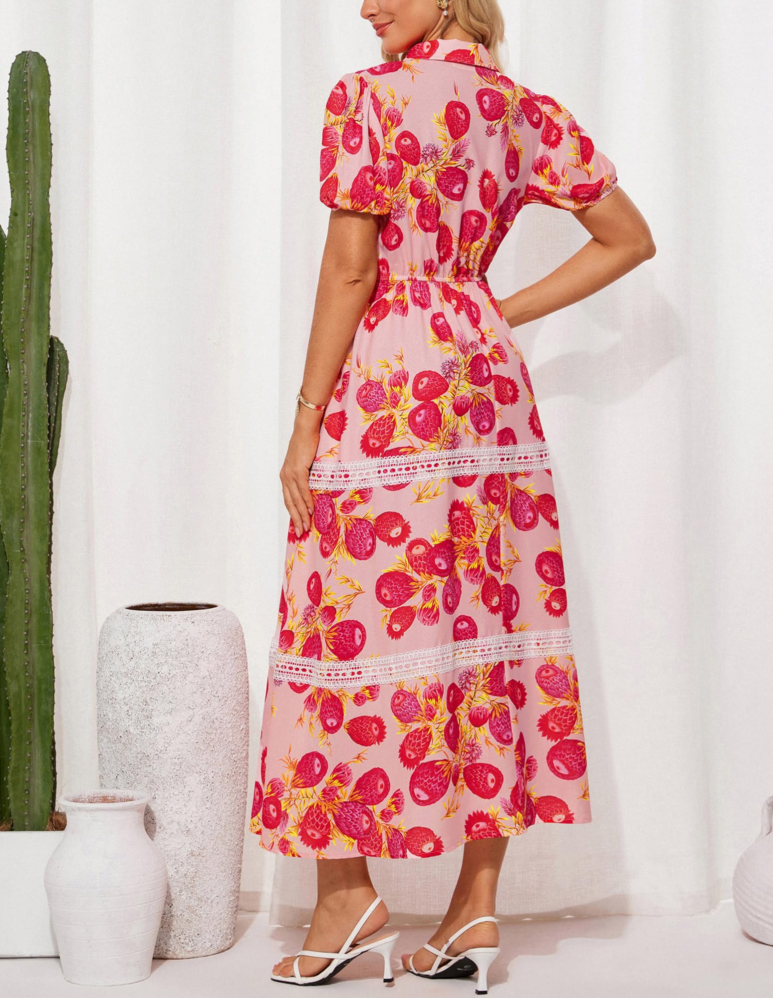 Foto 4 pulgar | Vestido Grace Karin Con Estampado Floral Y Fluido, Línea A, Maxi Con Bolsillo Para Mujer - Venta Internacional.