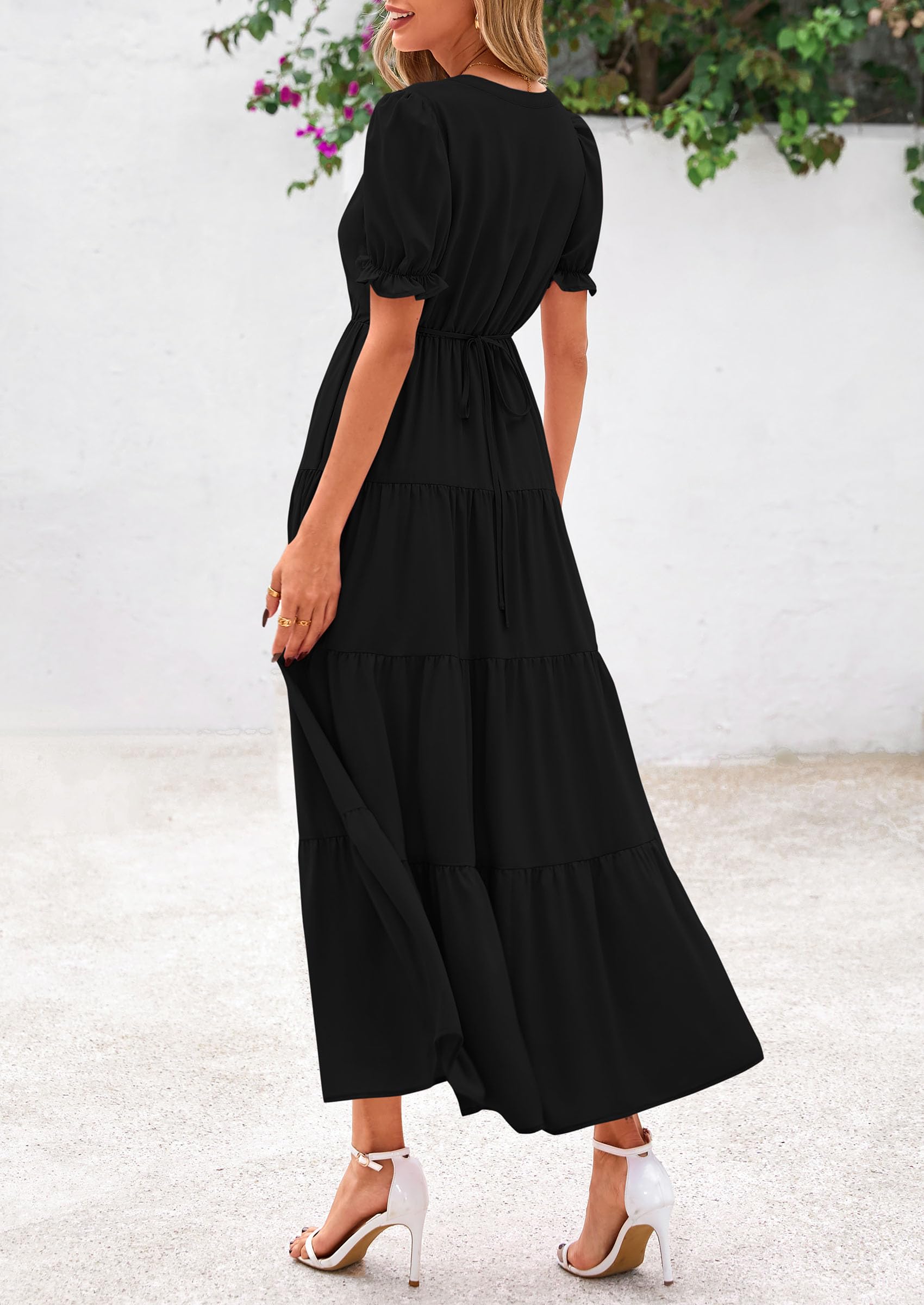 Foto 3 pulgar | Vestido Midi Prettygarden Para Mujer, Casual, Verano 2025, Negro - Venta Internacional.