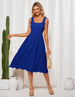 Foto 4 | Vestido Grace Karin 2025 Para Mujer, Cuello Cuadrado, Casual, Azul S - Venta Internacional.
