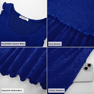 Foto 5 | Vestido Grace Karin 2025 Para Mujer, Cuello Cuadrado, Casual, Azul S - Venta Internacional.
