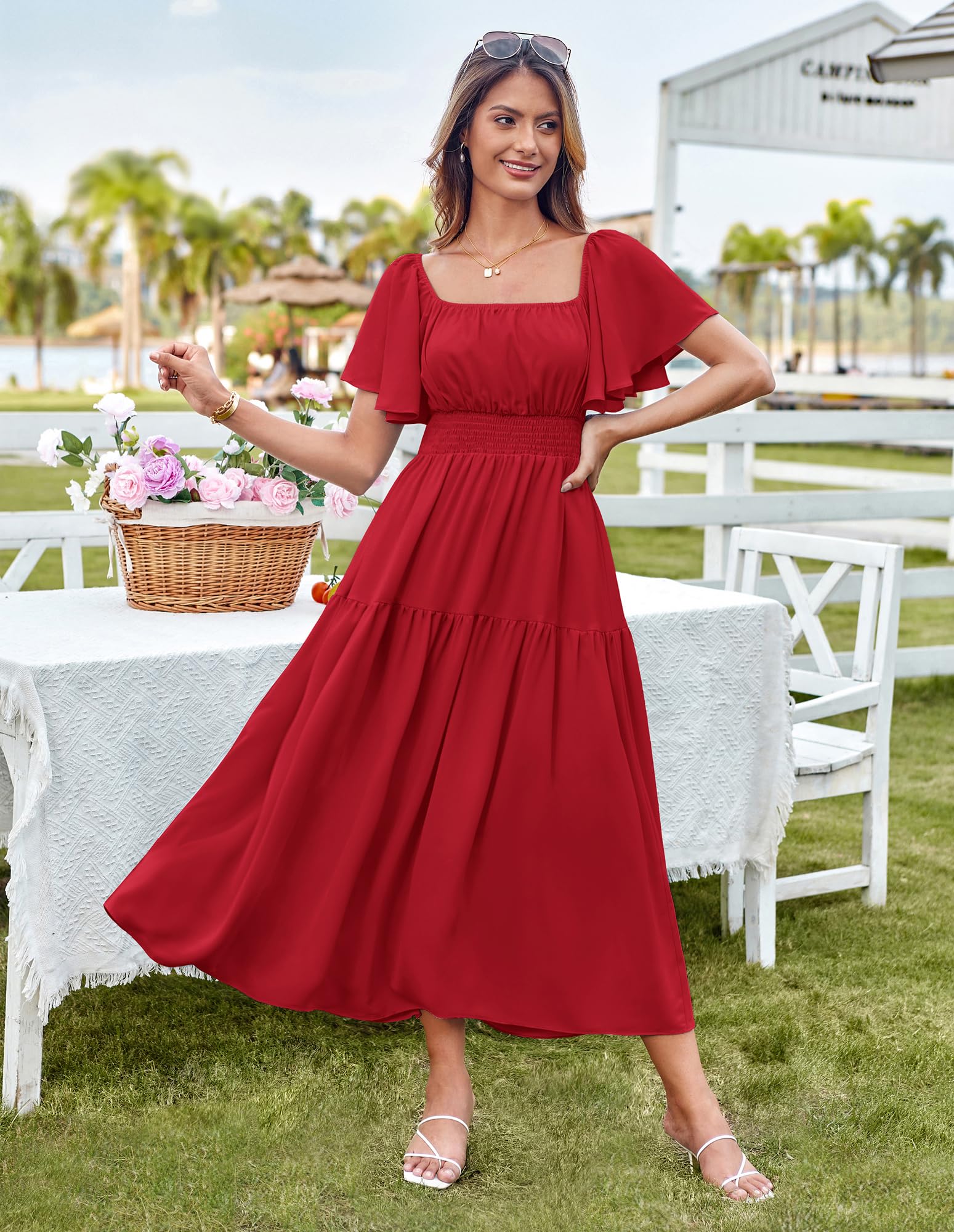 Foto 3 pulgar | Vestido Grace Karin Summer Midi Rojo Para Mujer - Venta Internacional.