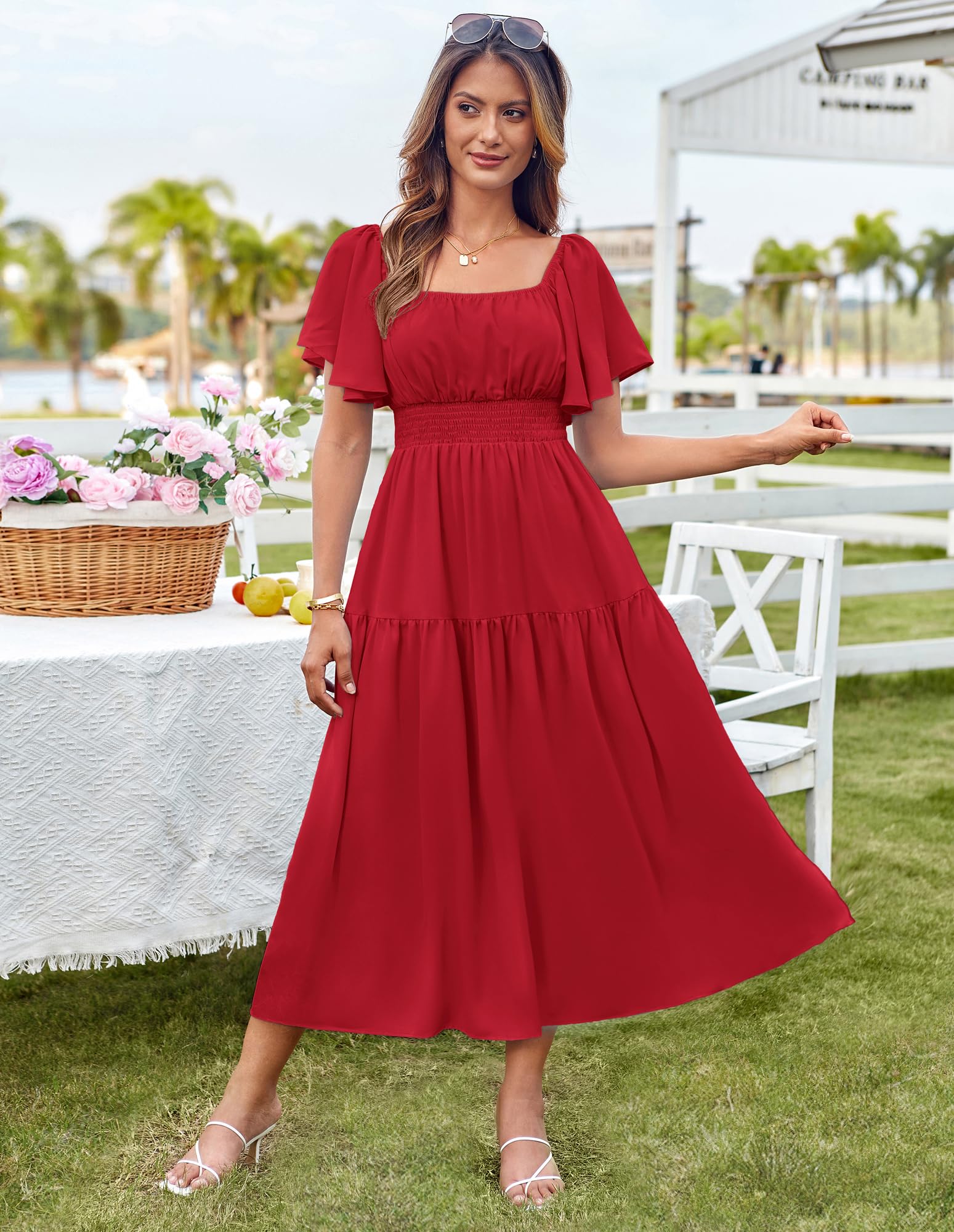 Foto 5 pulgar | Vestido Grace Karin Summer Midi Rojo Para Mujer - Venta Internacional.