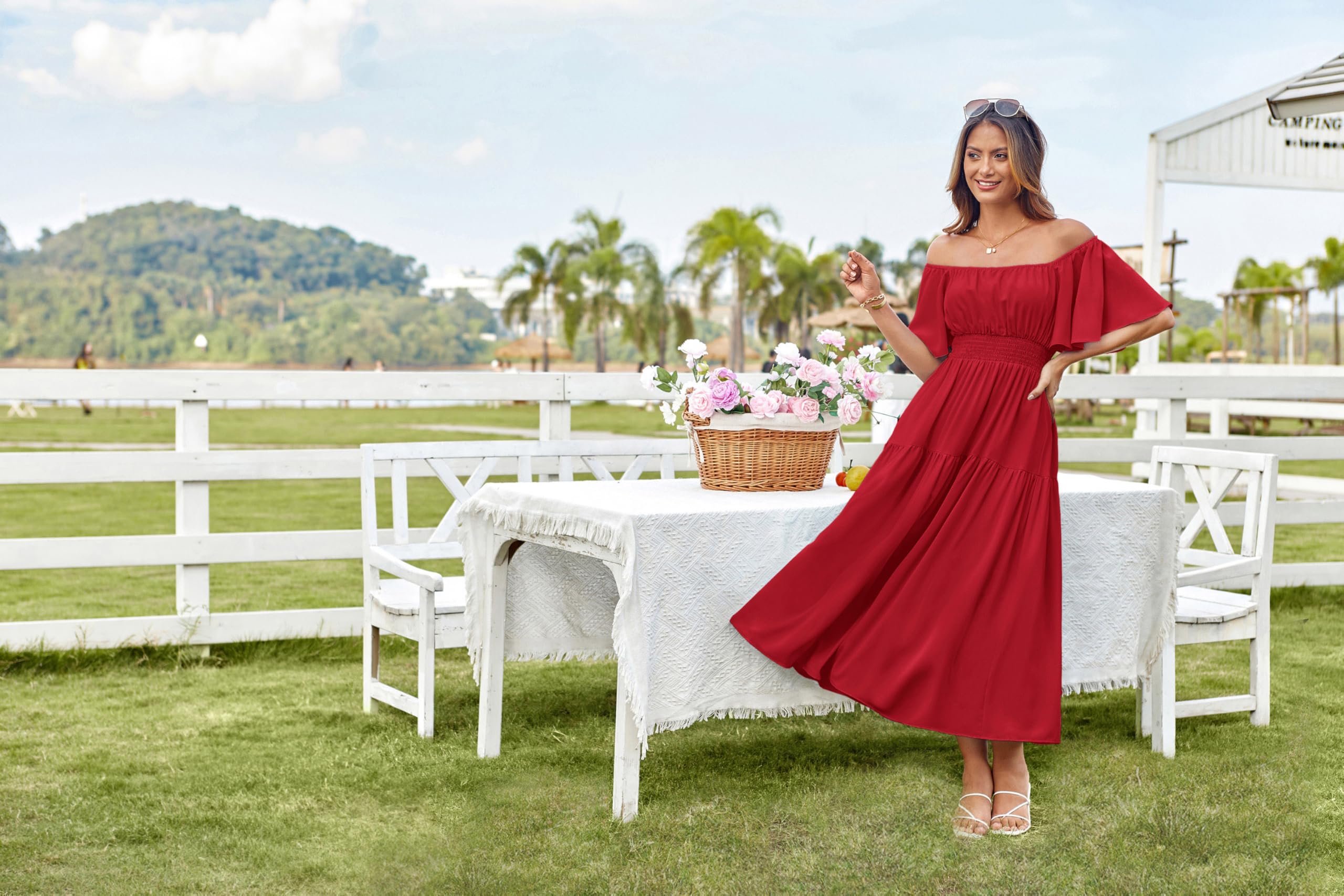 Foto 7 | Vestido Grace Karin Summer Midi Rojo Para Mujer - Venta Internacional.