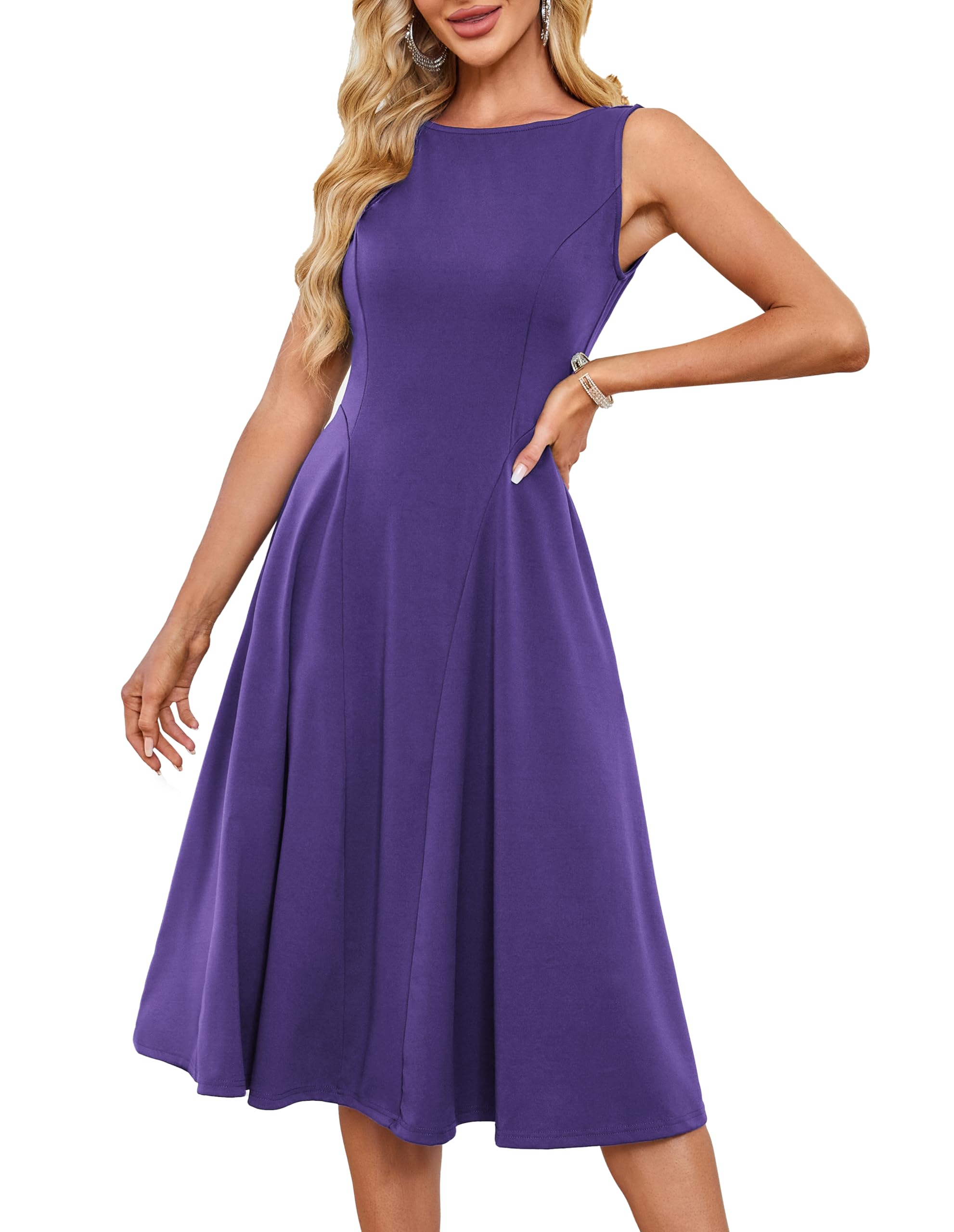 Foto 2 pulgar | Vestido Grace Karin Para Mujer 2025, Estilo Cóctel De Verano, Línea A, Morado, Talla M - Venta Internacional.