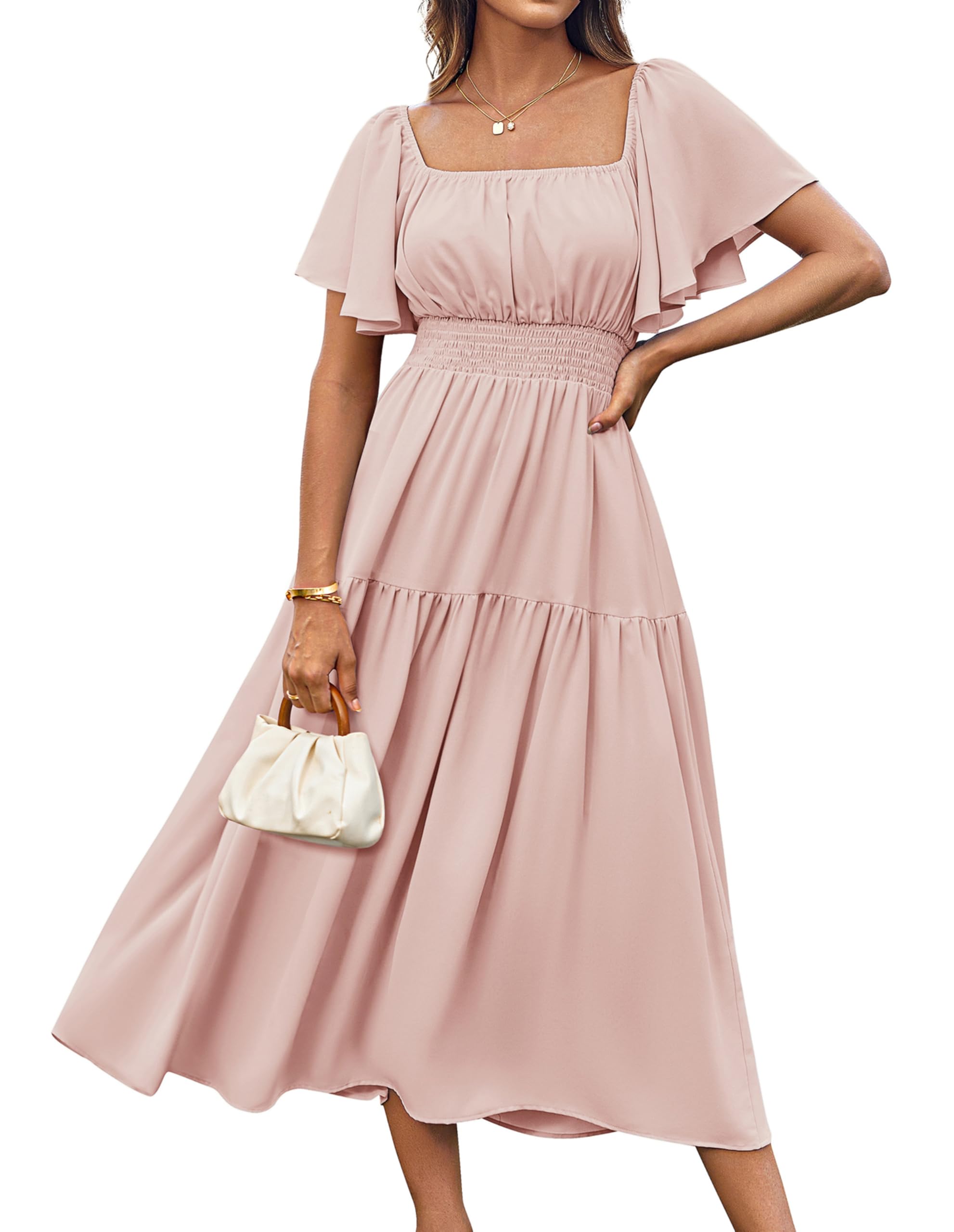 Foto 2 pulgar | Vestido Grace Karin Para Mujer, Manga Corta, Corte En A, Rosa - Venta Internacional.