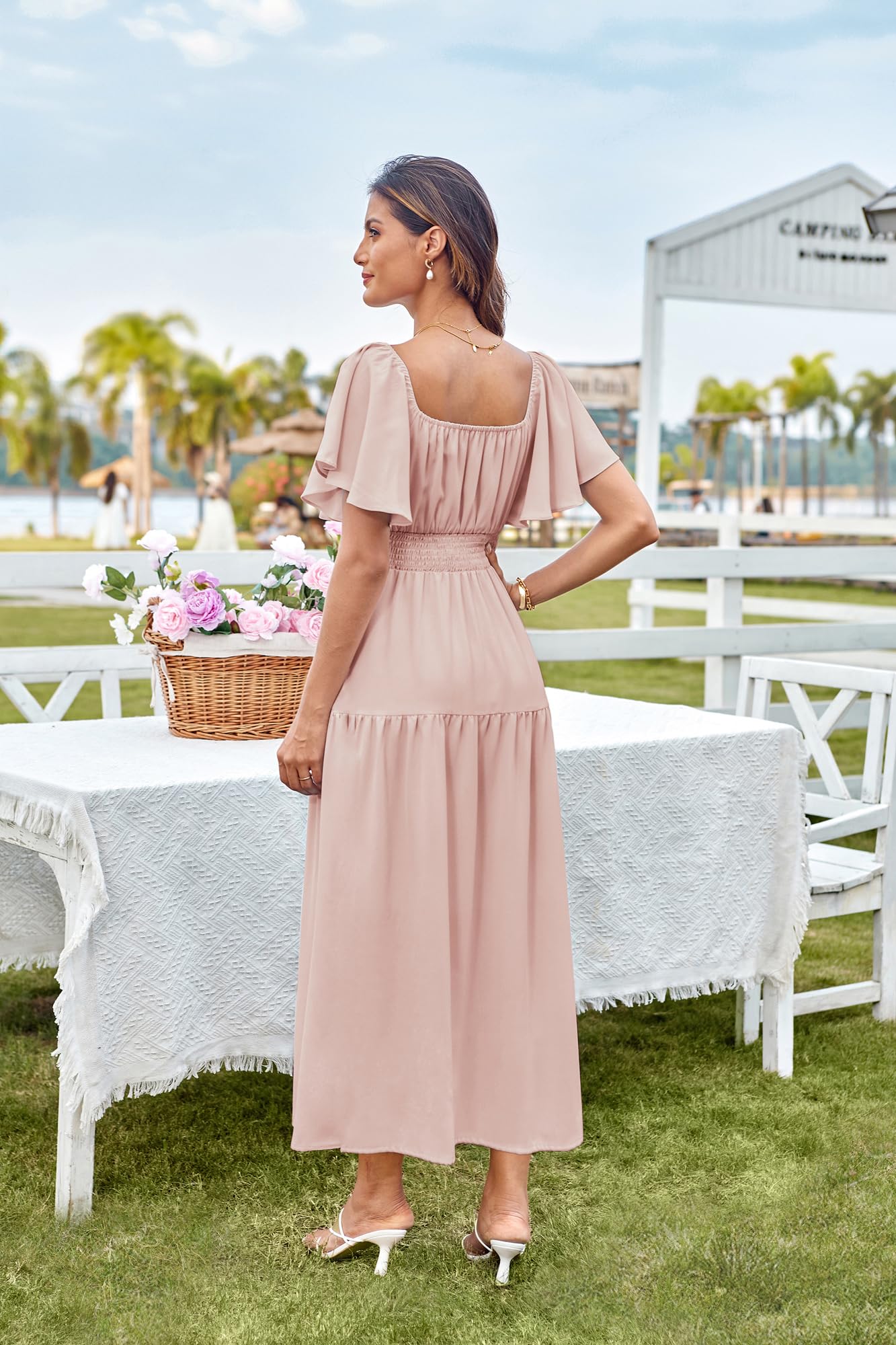 Foto 7 pulgar | Vestido Grace Karin Para Mujer, Manga Corta, Corte En A, Rosa - Venta Internacional.