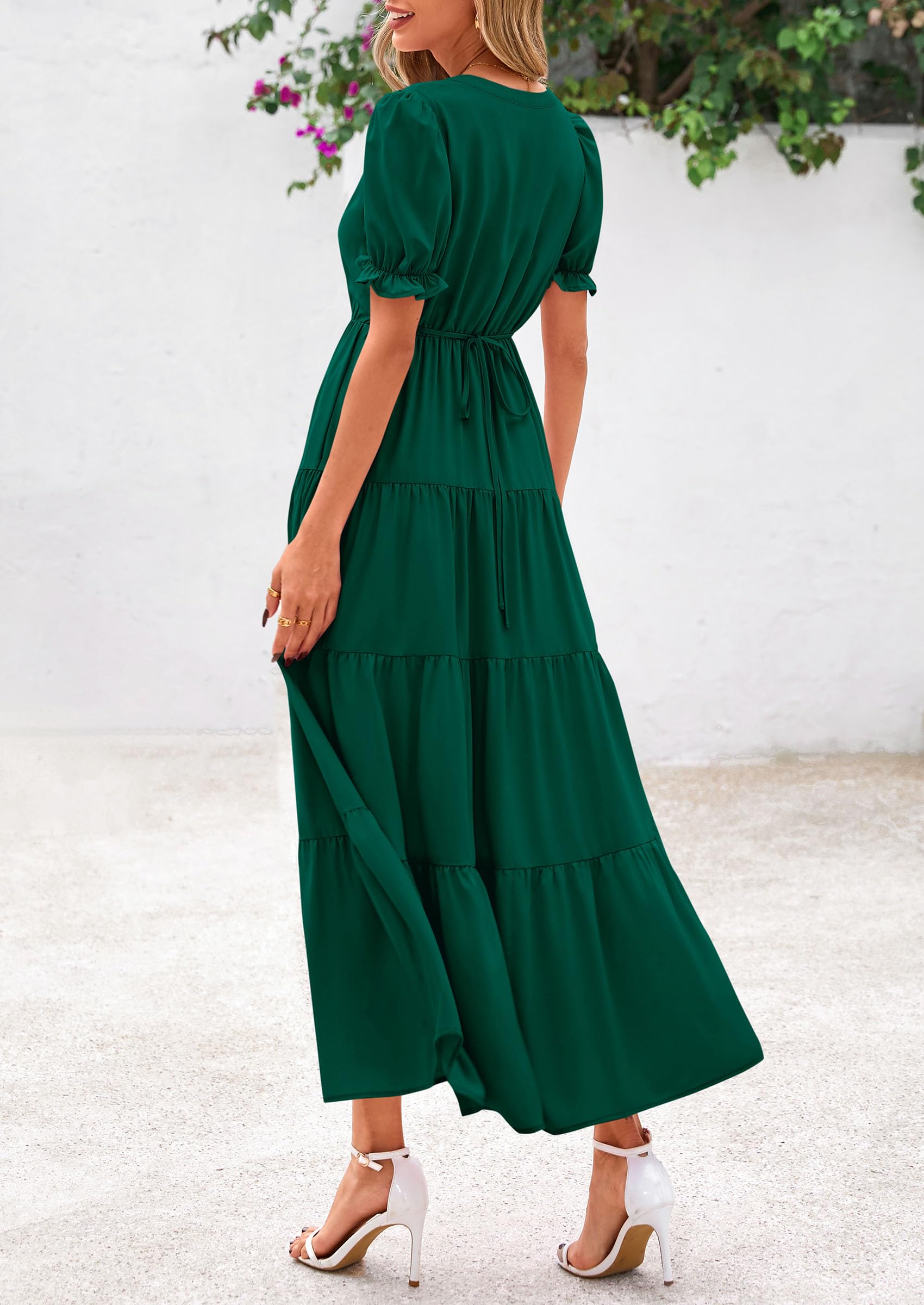 Foto 3 pulgar | Vestido Midi Prettygarden Mujer Casual Verano 2025 Verde - Venta Internacional.