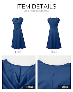 Foto 7 | Vestido Happy Sailed Azul Marino Con Cuello Vuelto Y Manga Corta Para Mujer - Venta Internacional.