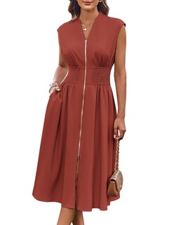 Foto 1 | Vestido Grace Karin, Formal, Verano, Trabajo 2025, Moderno, Rojo Oxidado, L - Venta Internacional.
