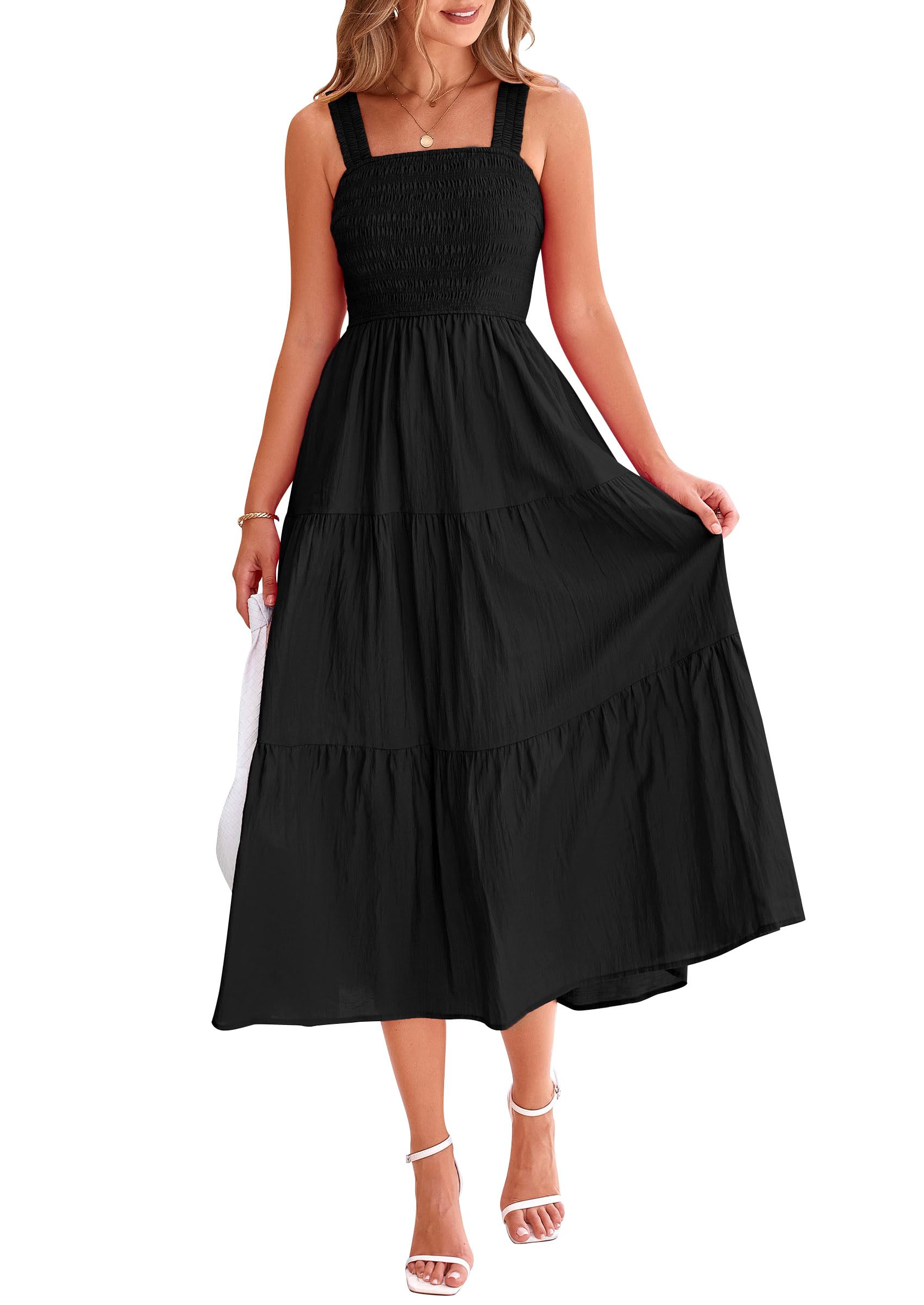Vestido Prettygarden Para Mujer, Midi, De Verano, Negro, Talla Xl - Venta Internacional.