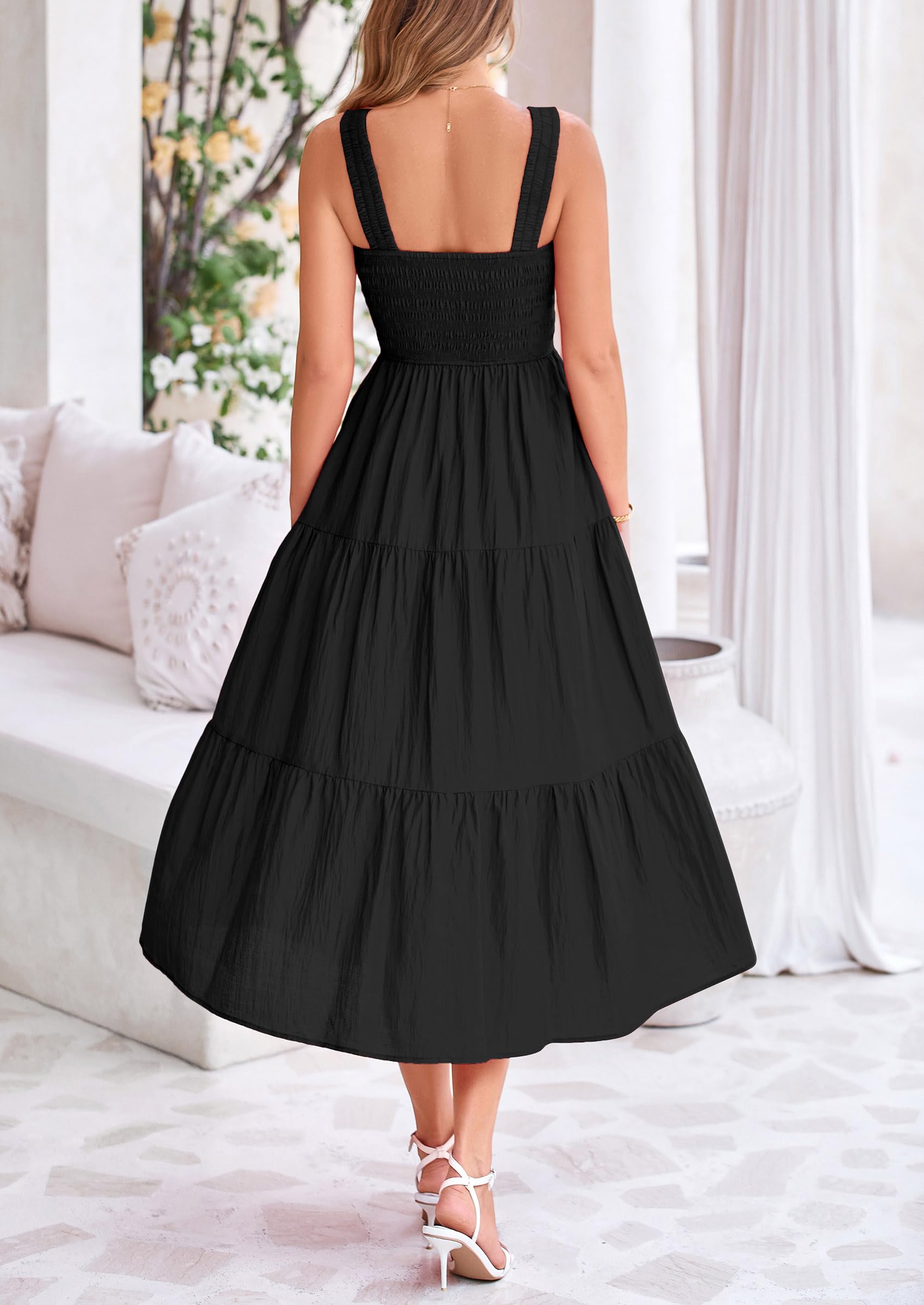 Foto 3 pulgar | Vestido Prettygarden Para Mujer, Midi, De Verano, Negro, Talla Xl - Venta Internacional.