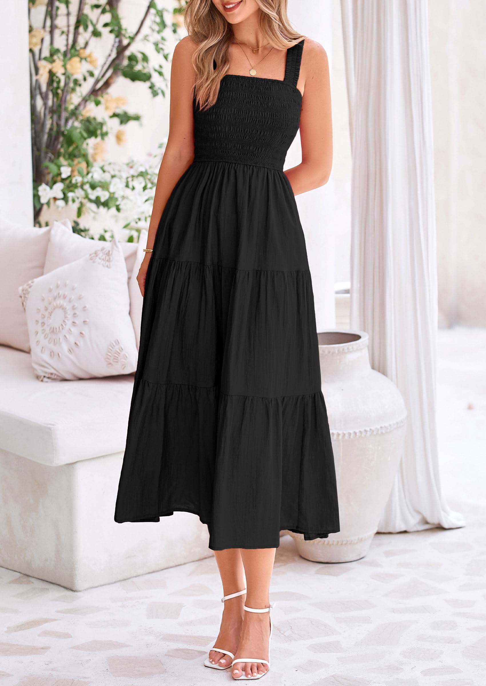 Foto 4 pulgar | Vestido Prettygarden Para Mujer, Midi, De Verano, Negro, Talla Xl - Venta Internacional.