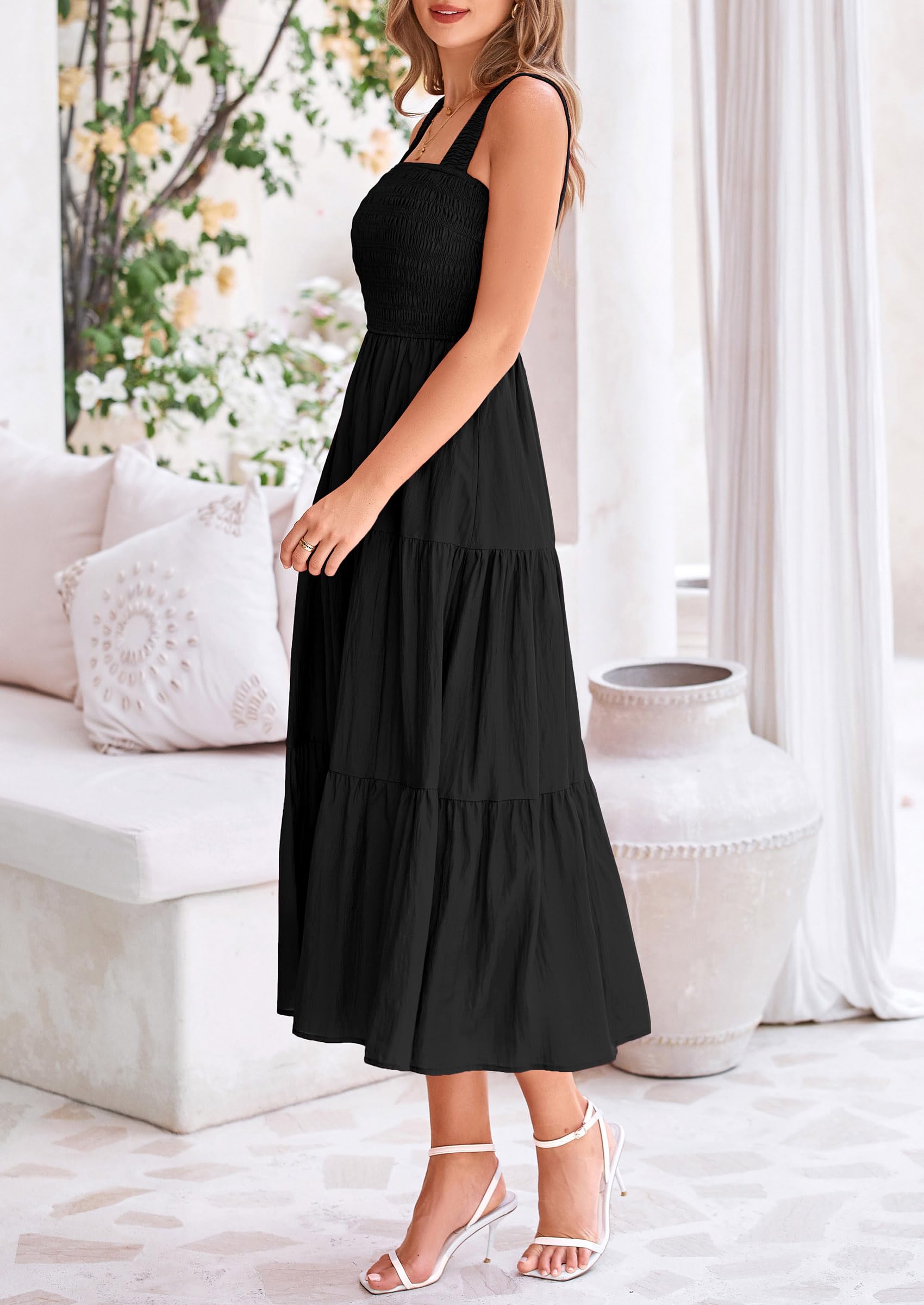 Foto 6 pulgar | Vestido Prettygarden Para Mujer, Midi, De Verano, Negro, Talla Xl - Venta Internacional.