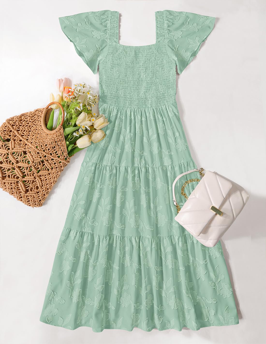 Foto 8 pulgar | Vestido Zesica Bohemio Floral Midi para Mujer - Venta Internacional