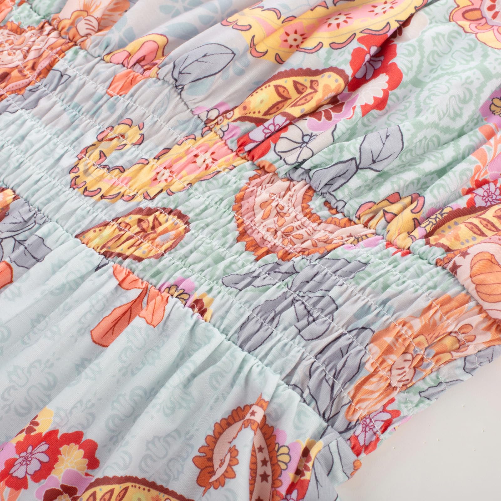 Foto 4 | Vestido Largo De Verano Grace Karin Azul Con Estampado Floral De Cachemir Para Mujer - Venta Internacional.