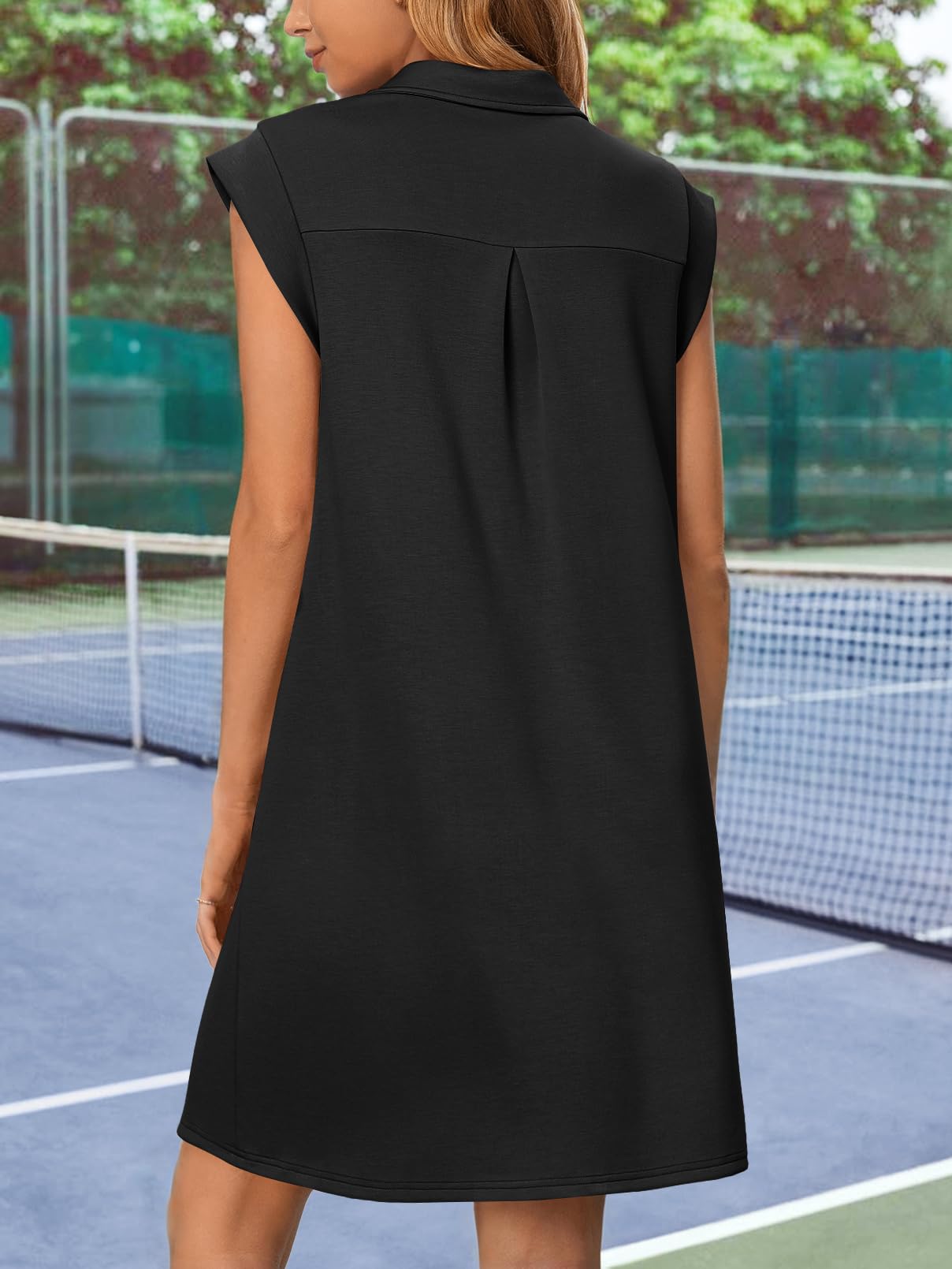 Foto 6 | Vestido Merokeety 2025, Verano, Manga Corta, Cuello En V, Negro - Venta Internacional.