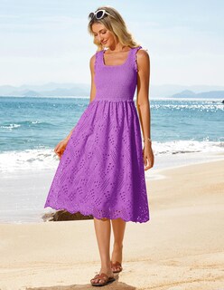Foto 4 | Vestido Grace Karin Primavera 2025 Sin Mangas Bordado Lavanda L - Venta Internacional.