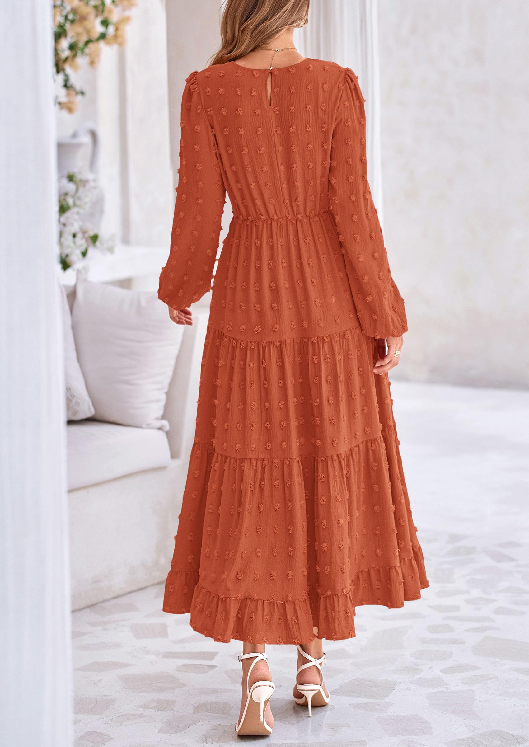 Foto 2 | Vestido Largo Prettygarden Para Mujer Otoño-primavera Con Lunares Suizos - Venta Internacional.