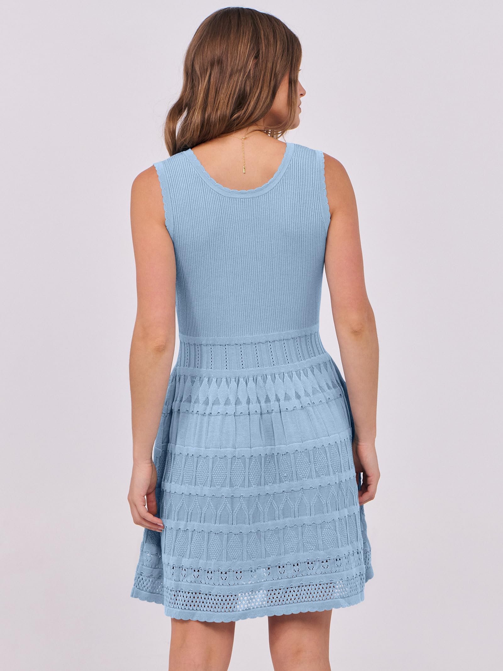 Foto 5 pulgar | Vestido Anrabess De Verano, Minivestido De Punto Sin Mangas, Azul Y Viscosa - Venta Internacional.
