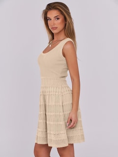 Foto 3 | Vestido Anrabess, De Punto, Sin Mangas, De Punto, Para Verano, Playa, Beige - Venta Internacional.