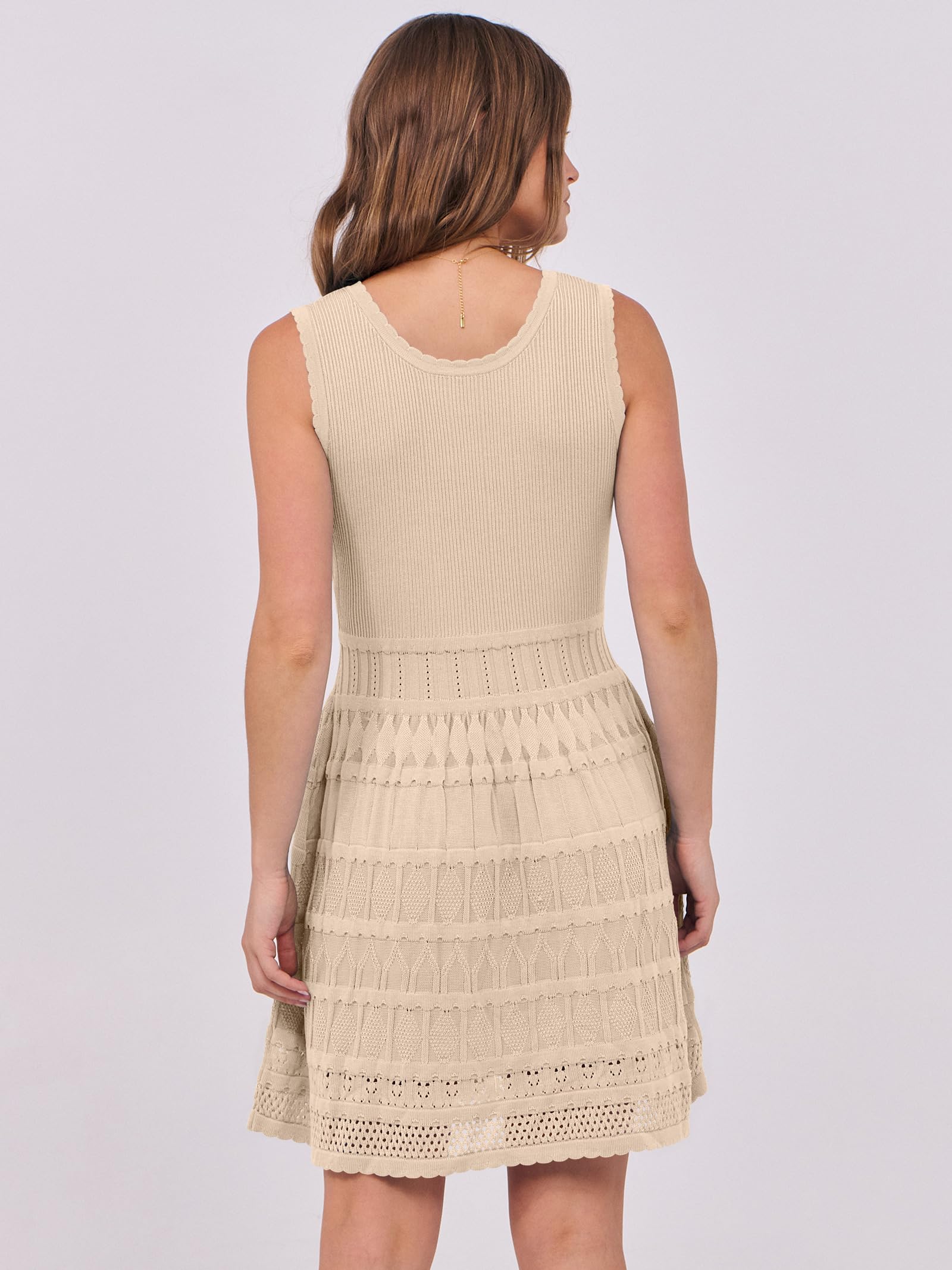 Foto 5 pulgar | Vestido Anrabess, De Punto, Sin Mangas, De Punto, Para Verano, Playa, Beige - Venta Internacional.