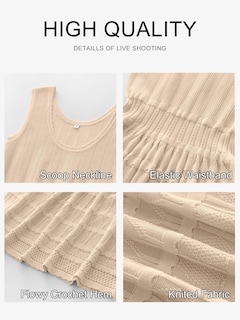 Foto 5 | Vestido Anrabess, De Punto, Sin Mangas, De Punto, Para Verano, Playa, Beige - Venta Internacional.