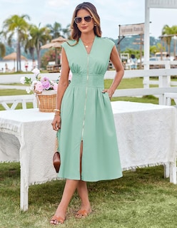 Foto 4 | Vestido Grace Karin Para Primavera, Mujer Y Verano, Boda, Verde Salvia, Xl - Venta Internacional.