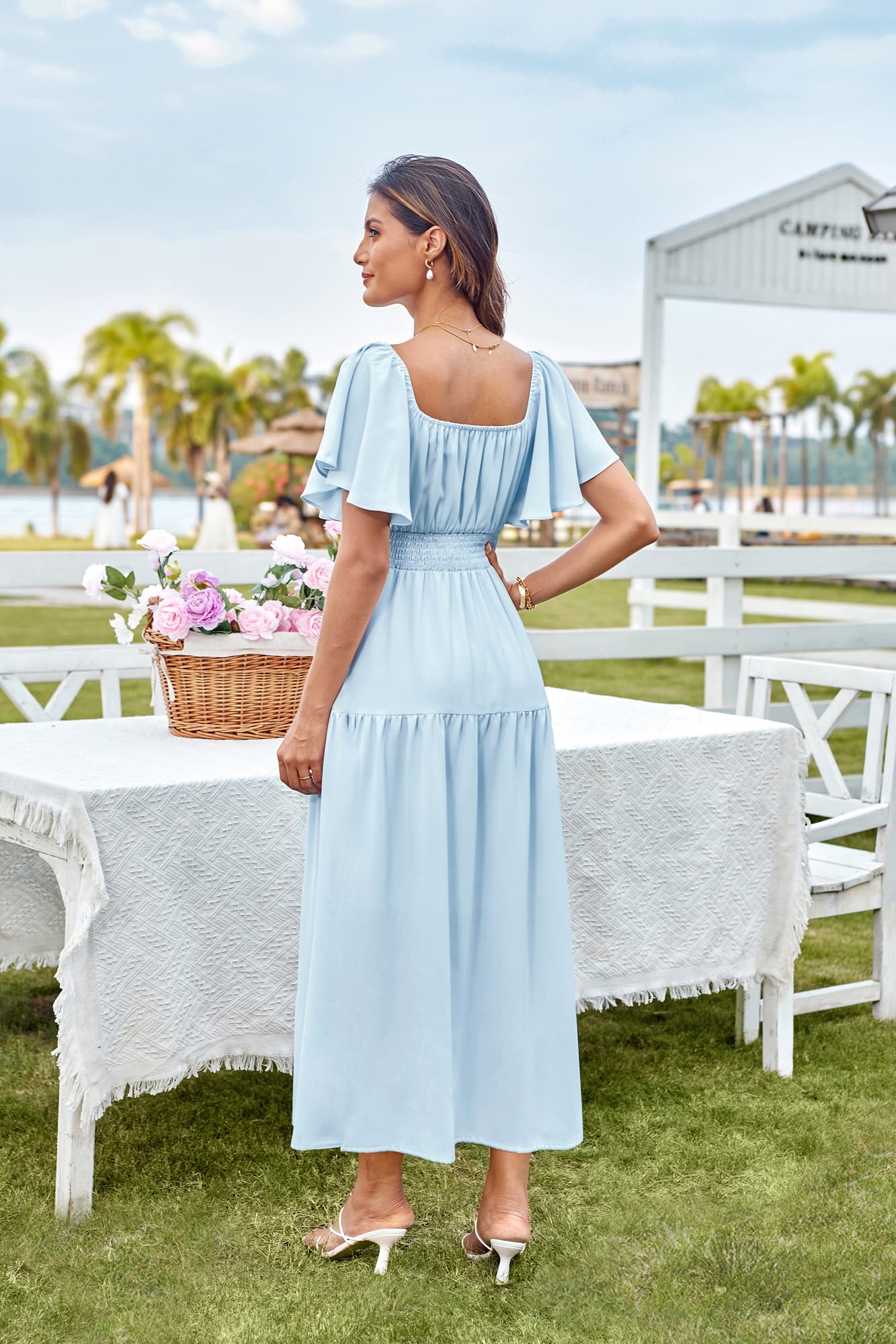 Foto 4 pulgar | Vestido Largo Grace Karin Casual De Verano Con Mangas Con Volantes Para Mujer - Venta Internacional.