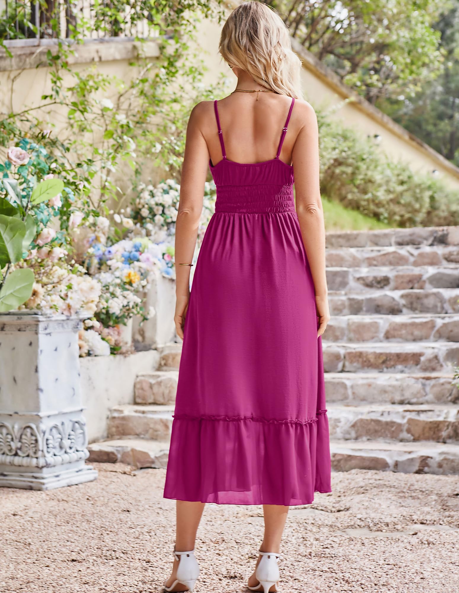 Foto 6 pulgar | Vestido Grace Karin Para Mujer, Verano 2025, Bohemio, Maxi Morado Y Rojo, Xxl - Venta Internacional.