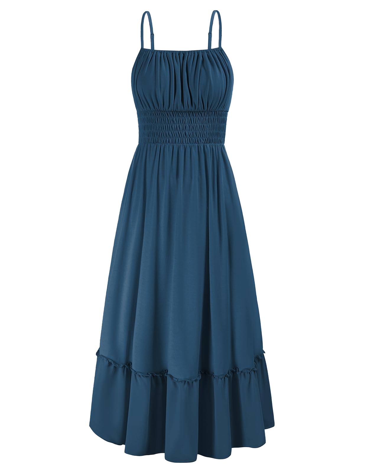 Foto 2 pulgar | Vestido Grace Karin Fruncido En A, Azul Veraniego Y Playa Con Bolsillos - Venta Internacional.