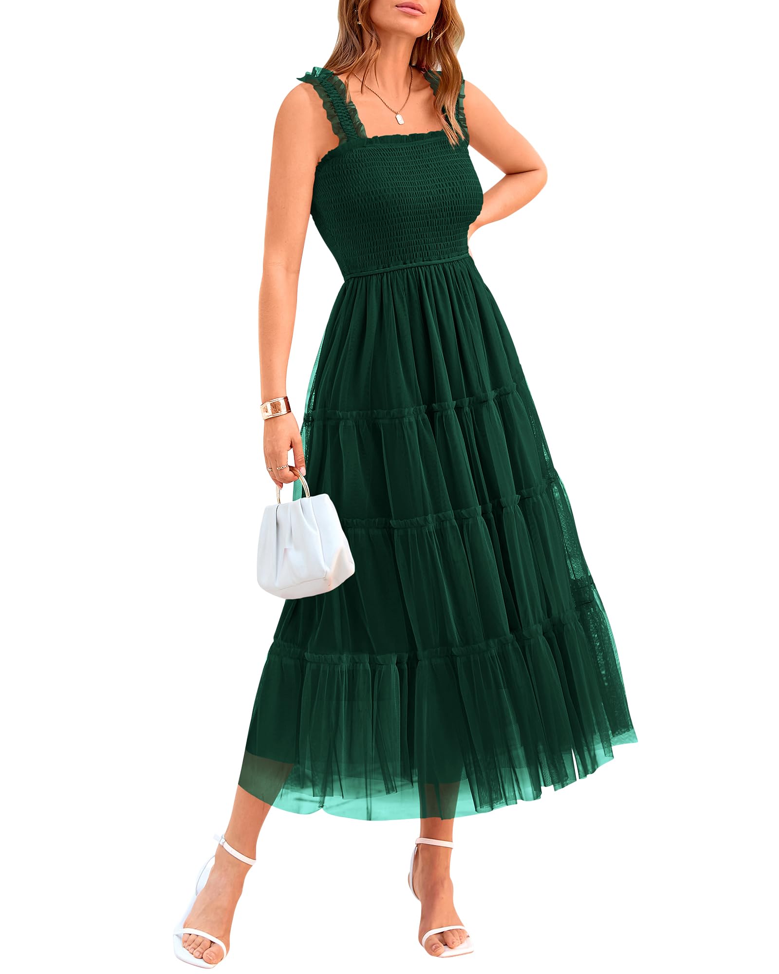 Foto 1 | Vestido Btfbm Para Mujer De Verano 2025, Sin Mangas, Cuello Cuadrado, Midi - Venta Internacional.